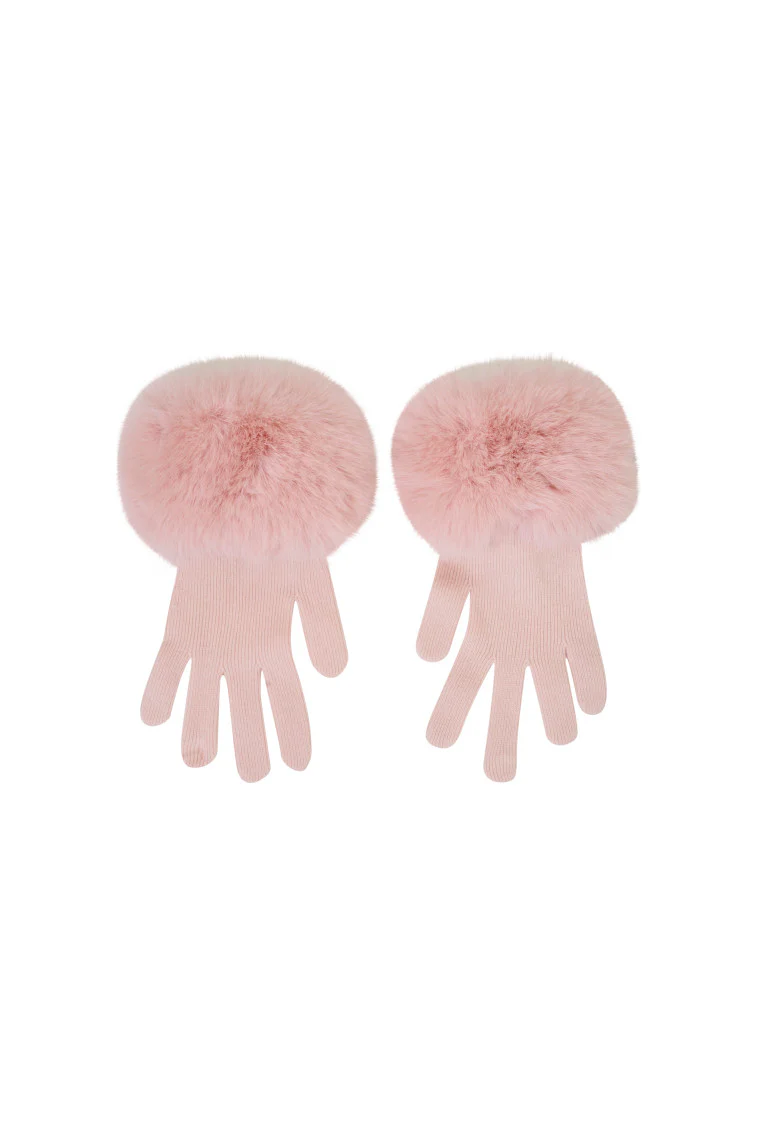 LoveShackFancy x MAX&MOI Adalia Wool-Cashmere Faux Fur Gloves - Image 4