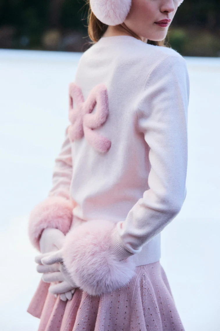 LoveShackFancy x MAX&MOI Adalia Wool-Cashmere Faux Fur Gloves - Image 5