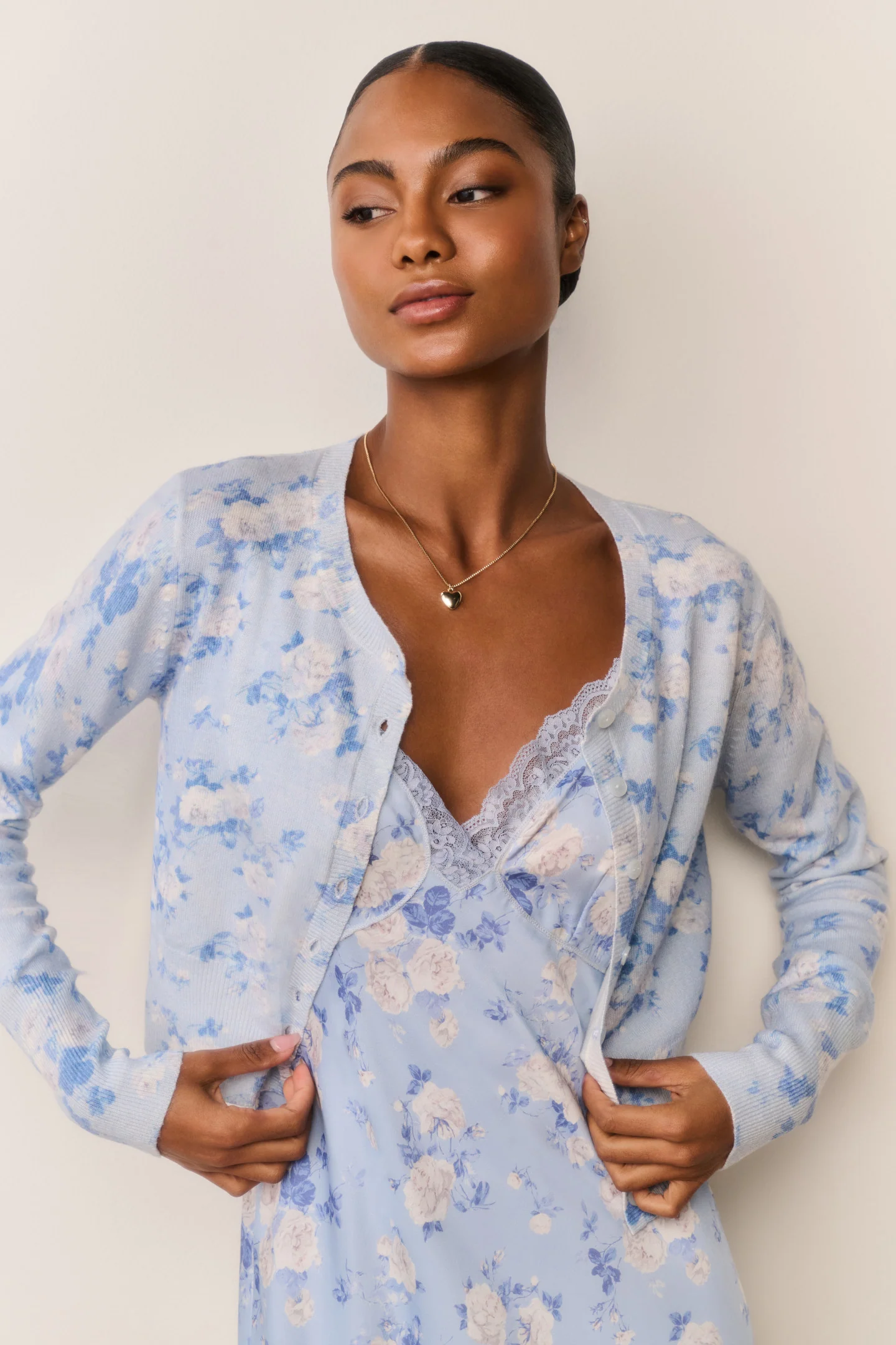 Adeanne Heirloom Print Cotton Cardigan - Image 2