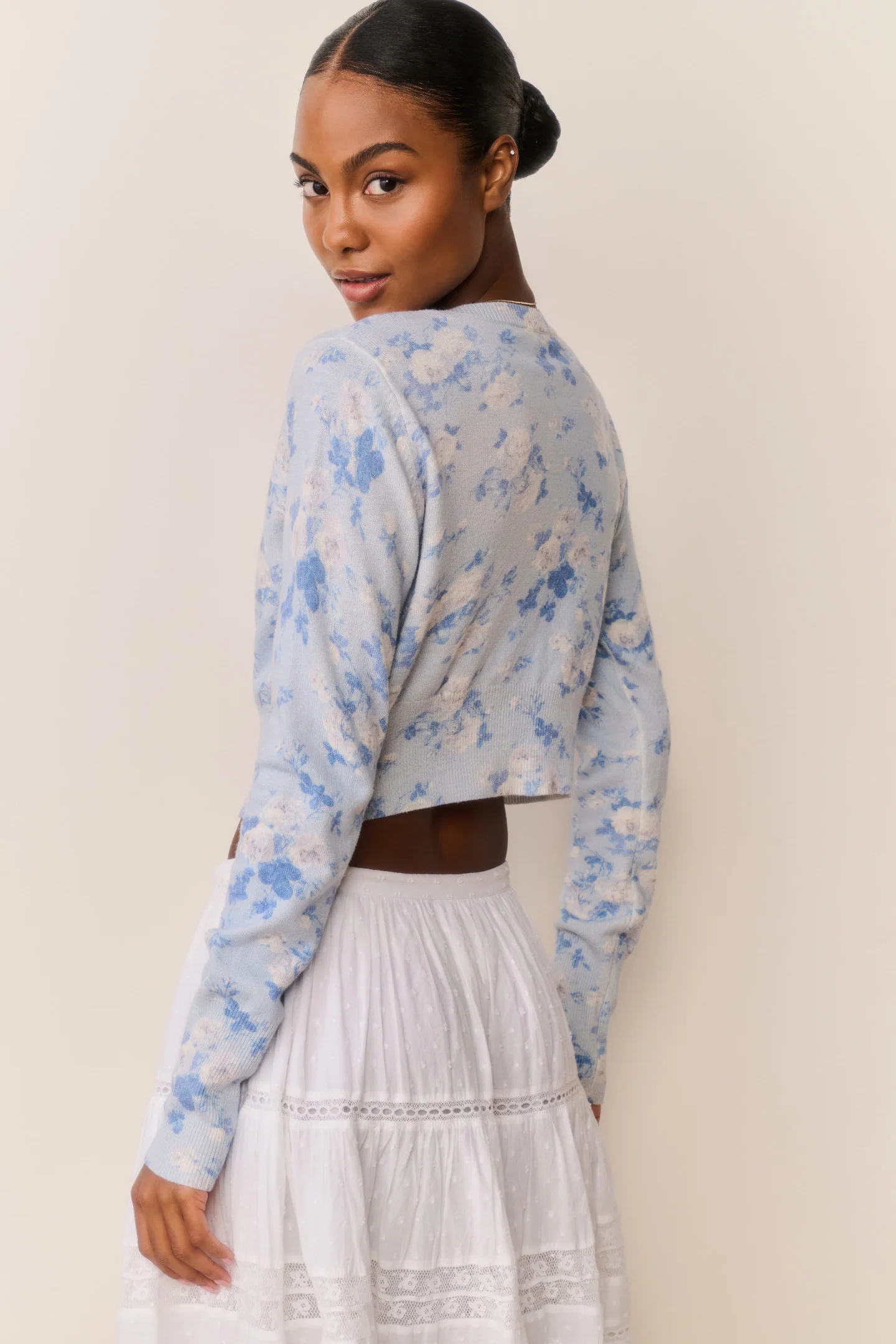 Adeanne Heirloom Print Cotton Cardigan - Image 5