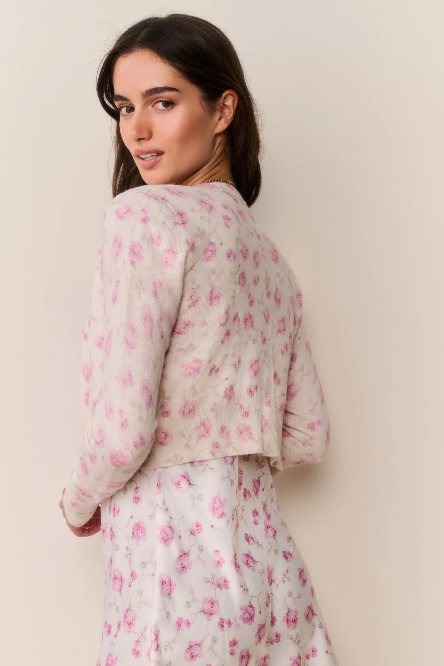 Adeanne Heirloom Print Cotton Cardigan - STERLING DUSK - Image 6