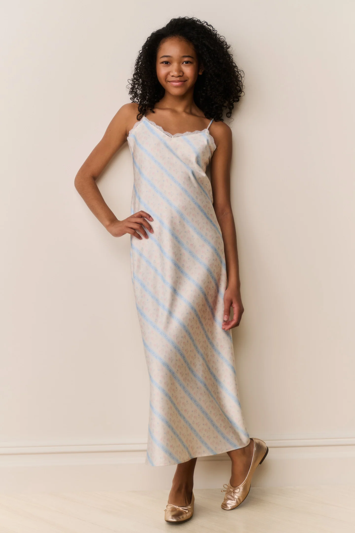 Tween Adelise Floral Stripe Maxi Dress - Image 2