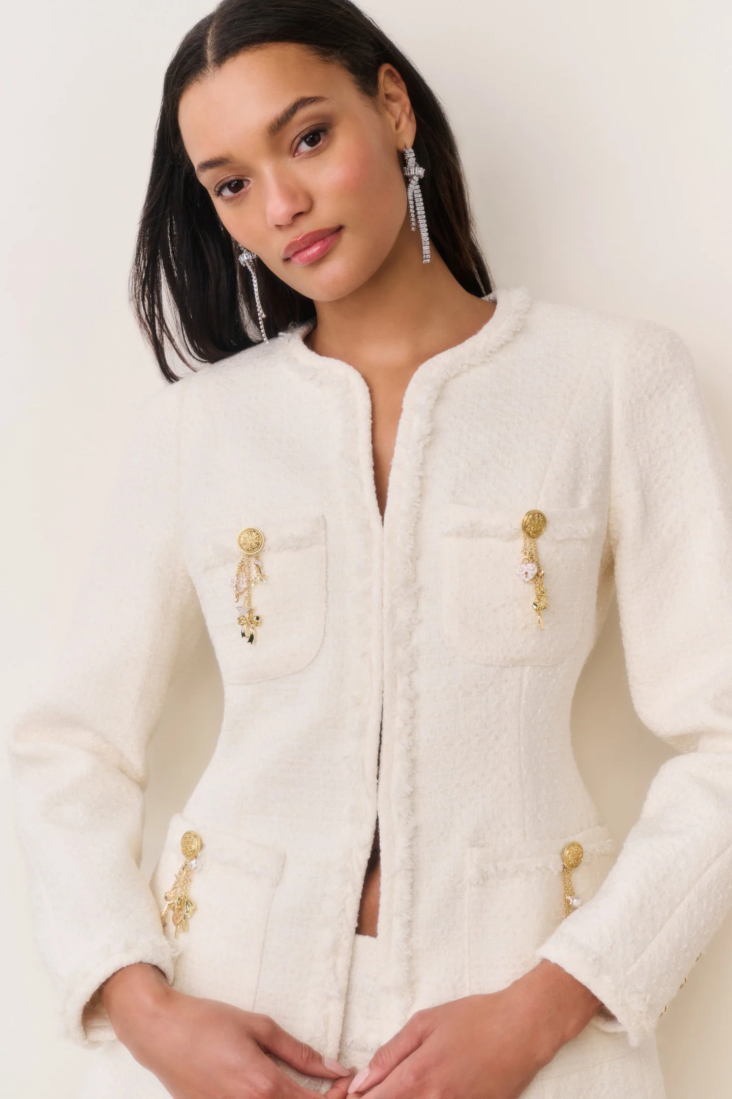 Adrina Tweed Embellished Jacket - Image 3