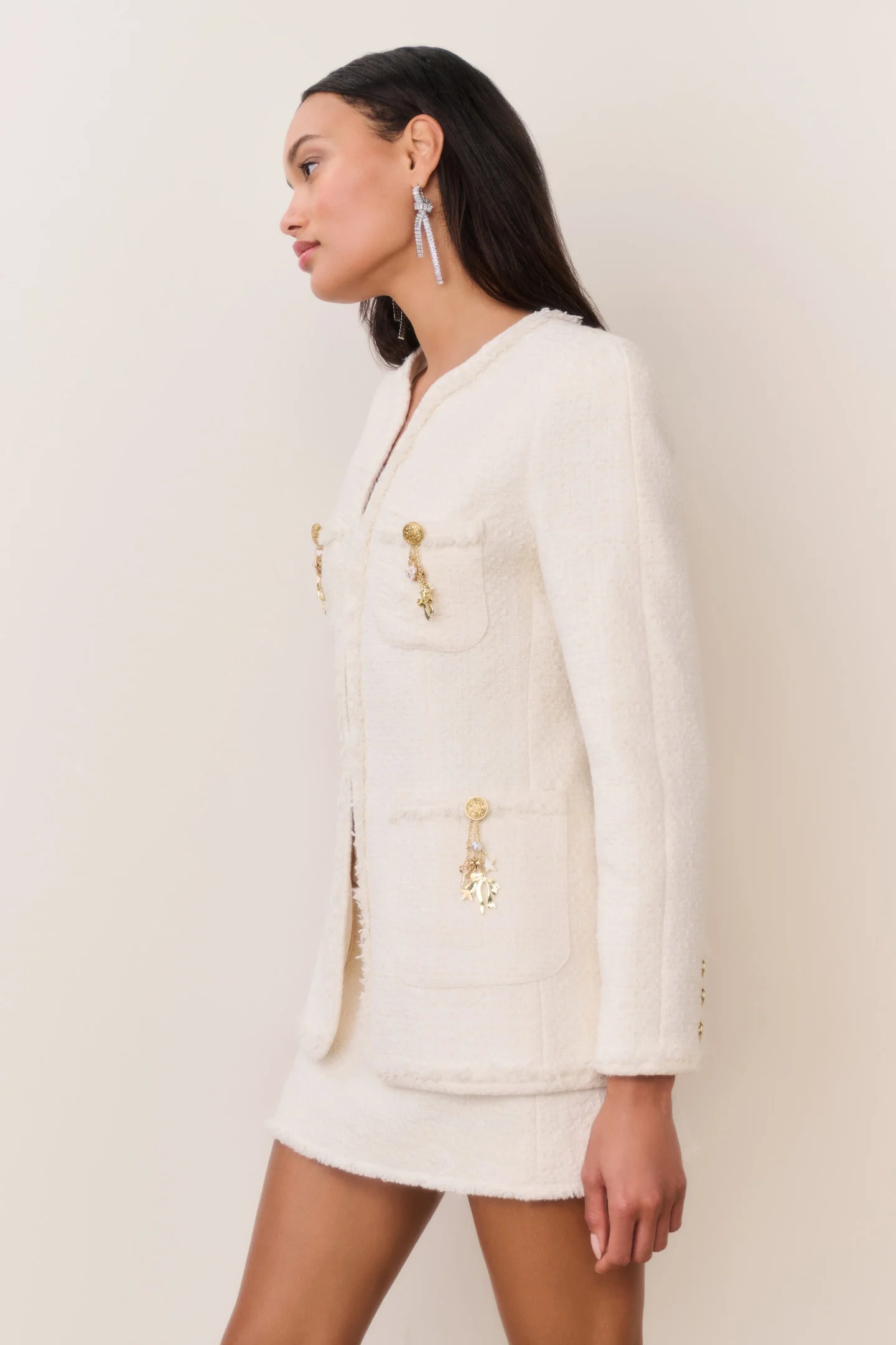 Adrina Tweed Embellished Jacket - Image 4