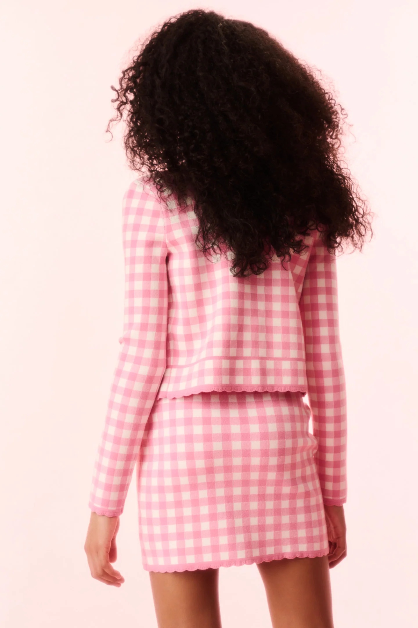 Girls Alhambra Checkered Knit Jacket - Image 4