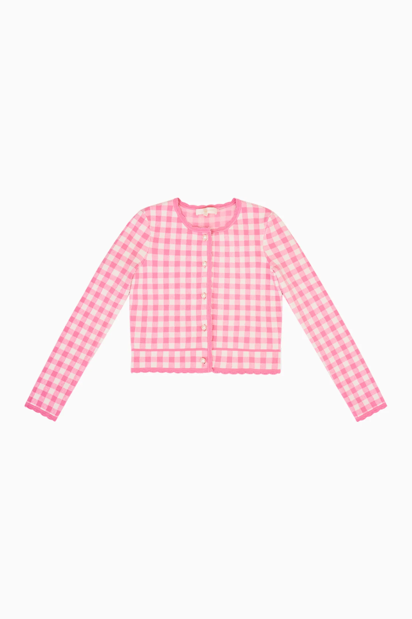 Girls Alhambra Checkered Knit Jacket - Image 5