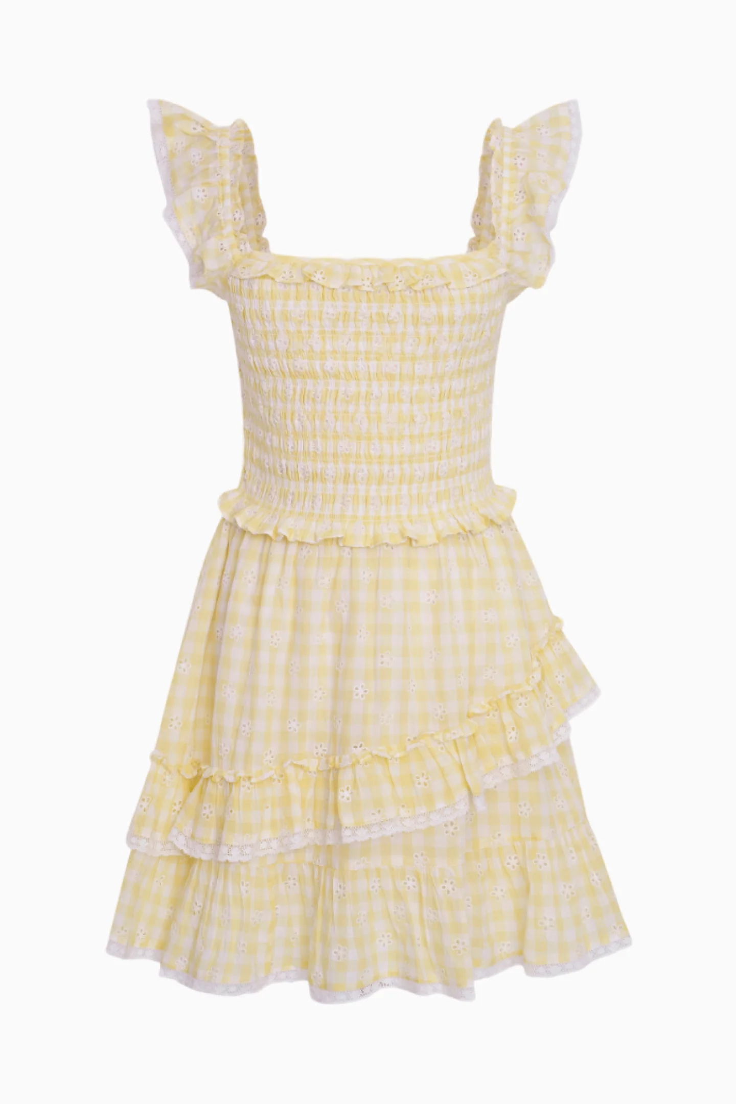 Aline Gingham Eyelet Mini Dress - Image 10