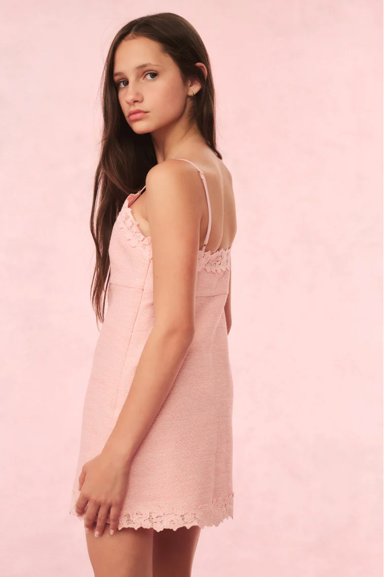 Girls Aloma Tweed Mini Dress - Image 2
