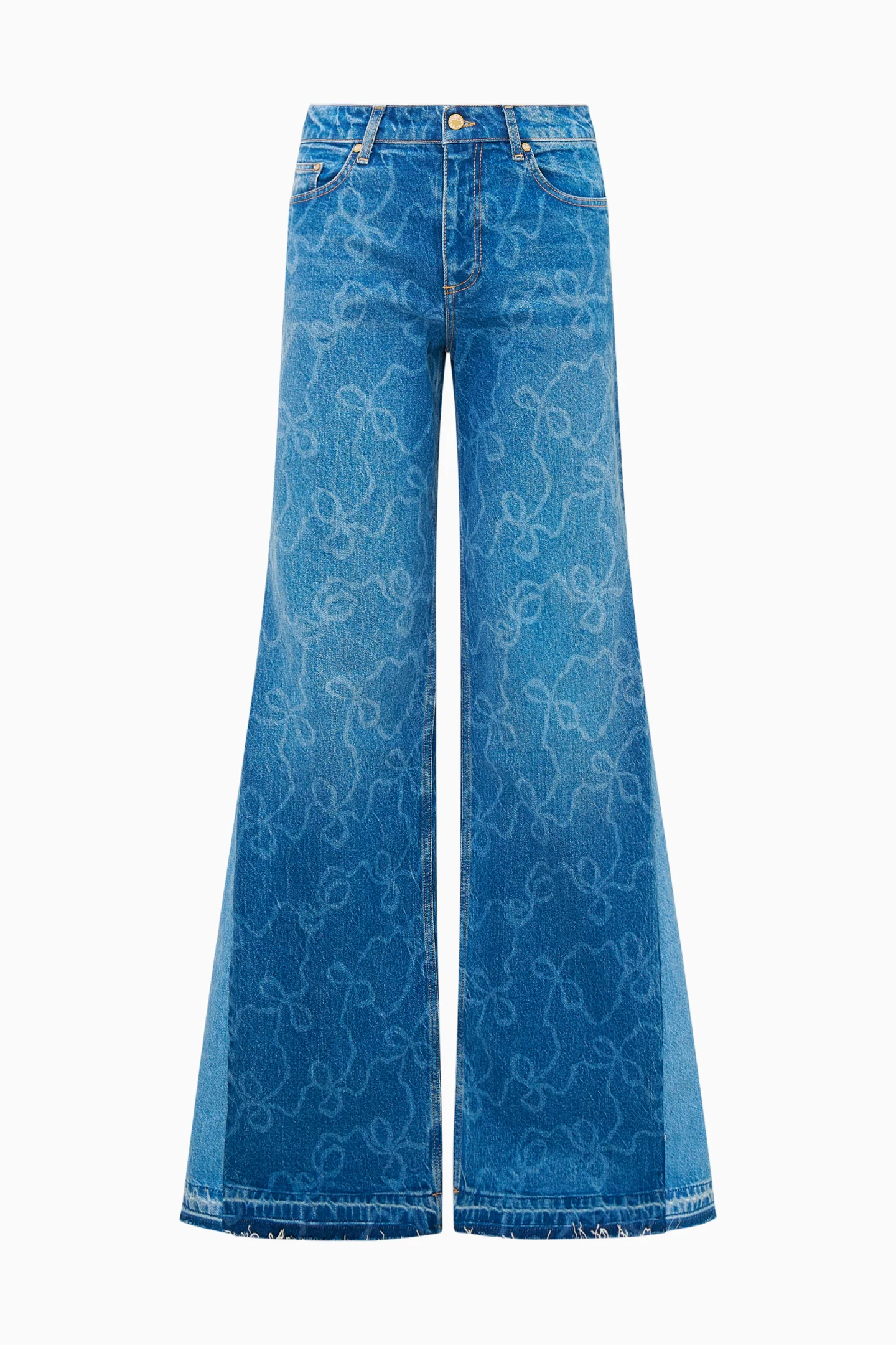 Ambrina Bow Print Wide Leg Jeans - Image 7