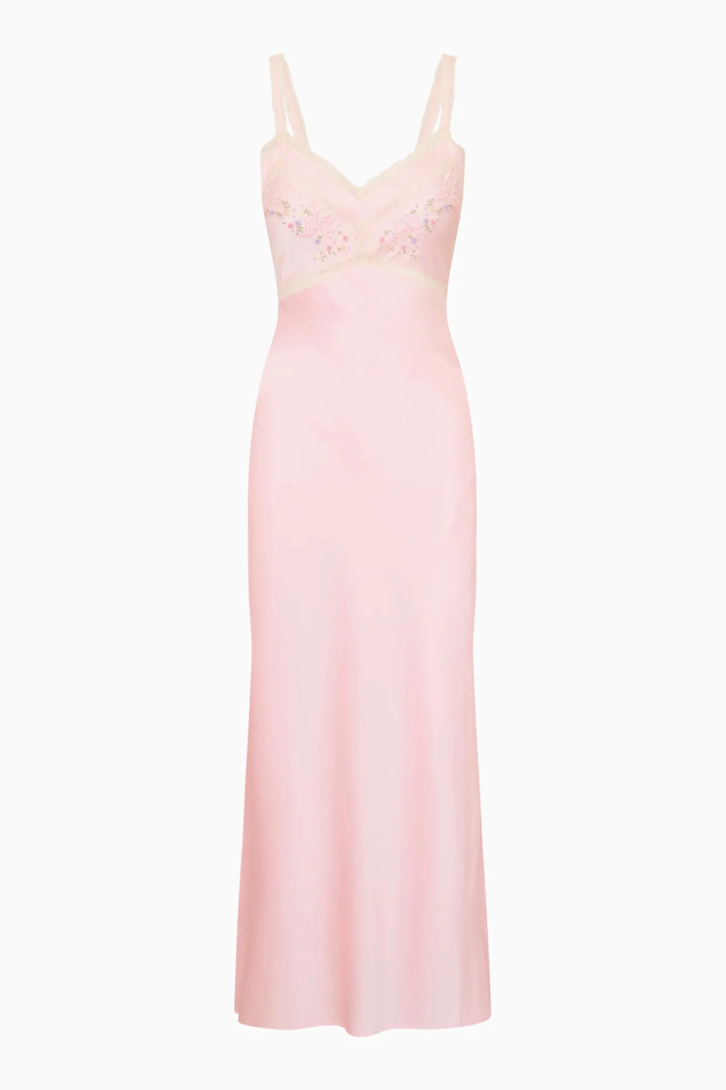 Annabeth Embroidered Satin Midi Dress - Image 7