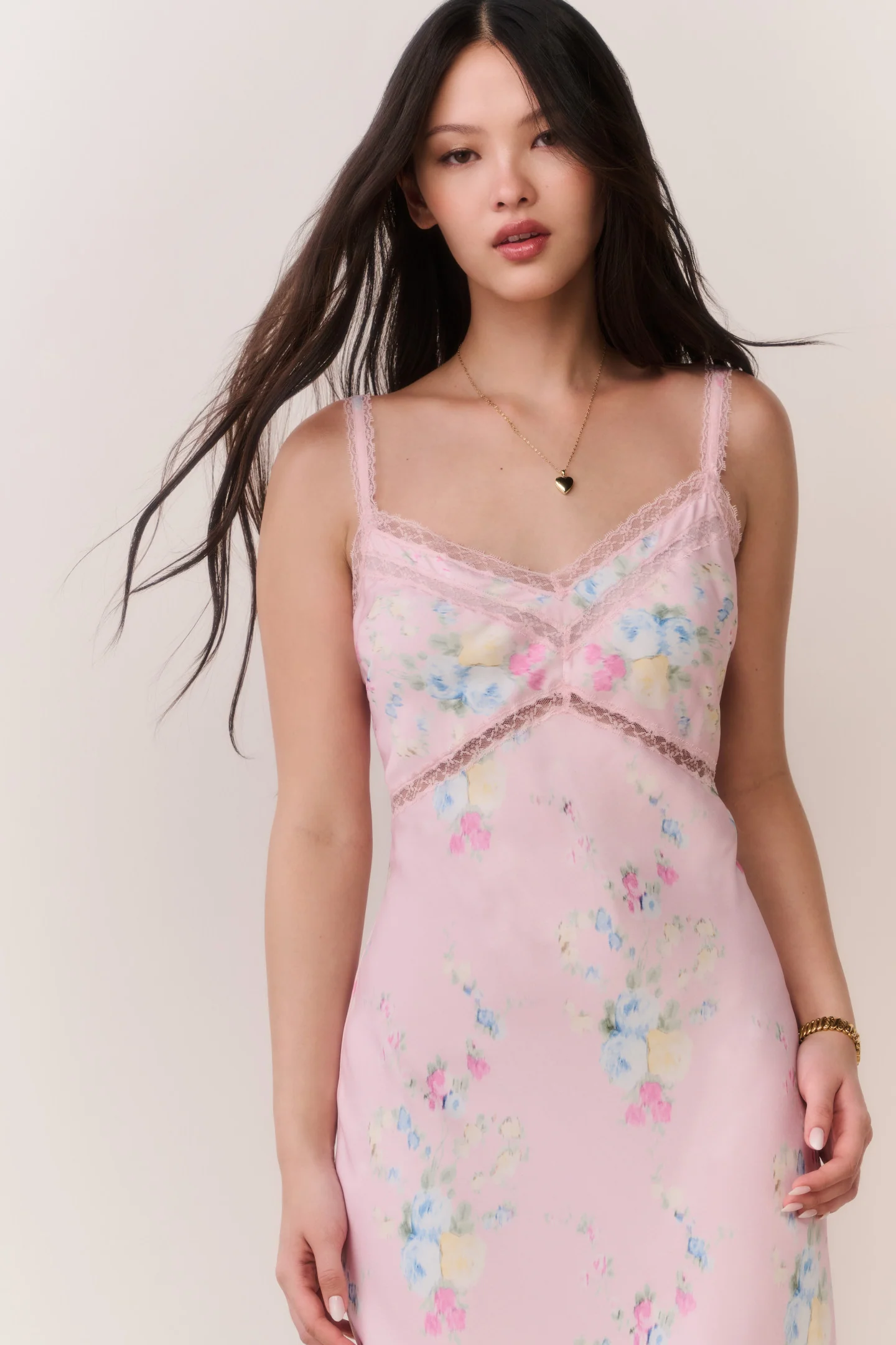Annabeth Satin Floral Maxi Slip Dress - Image 2