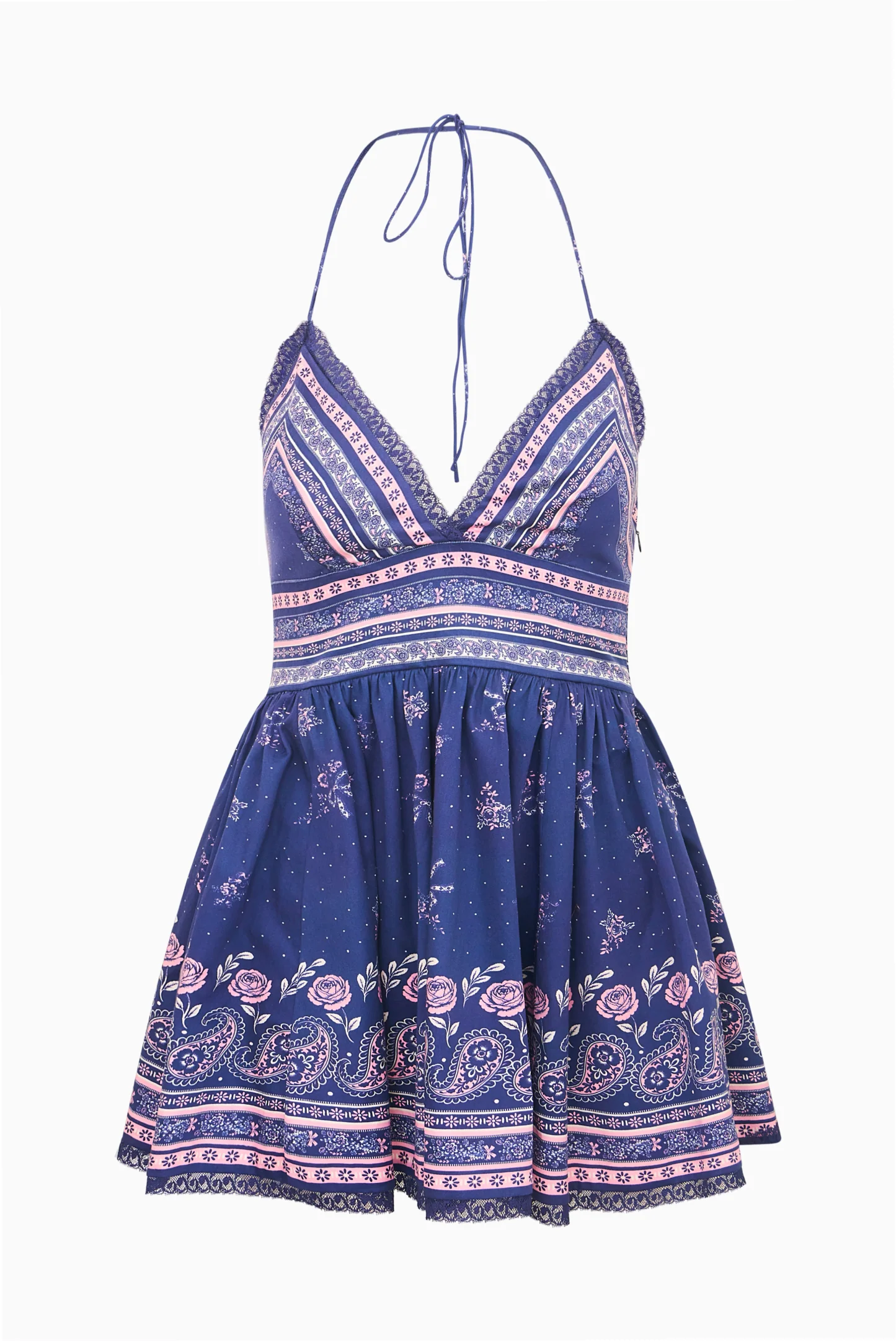 Arletta Cotton Bandana Print Mini Dress - Image 6