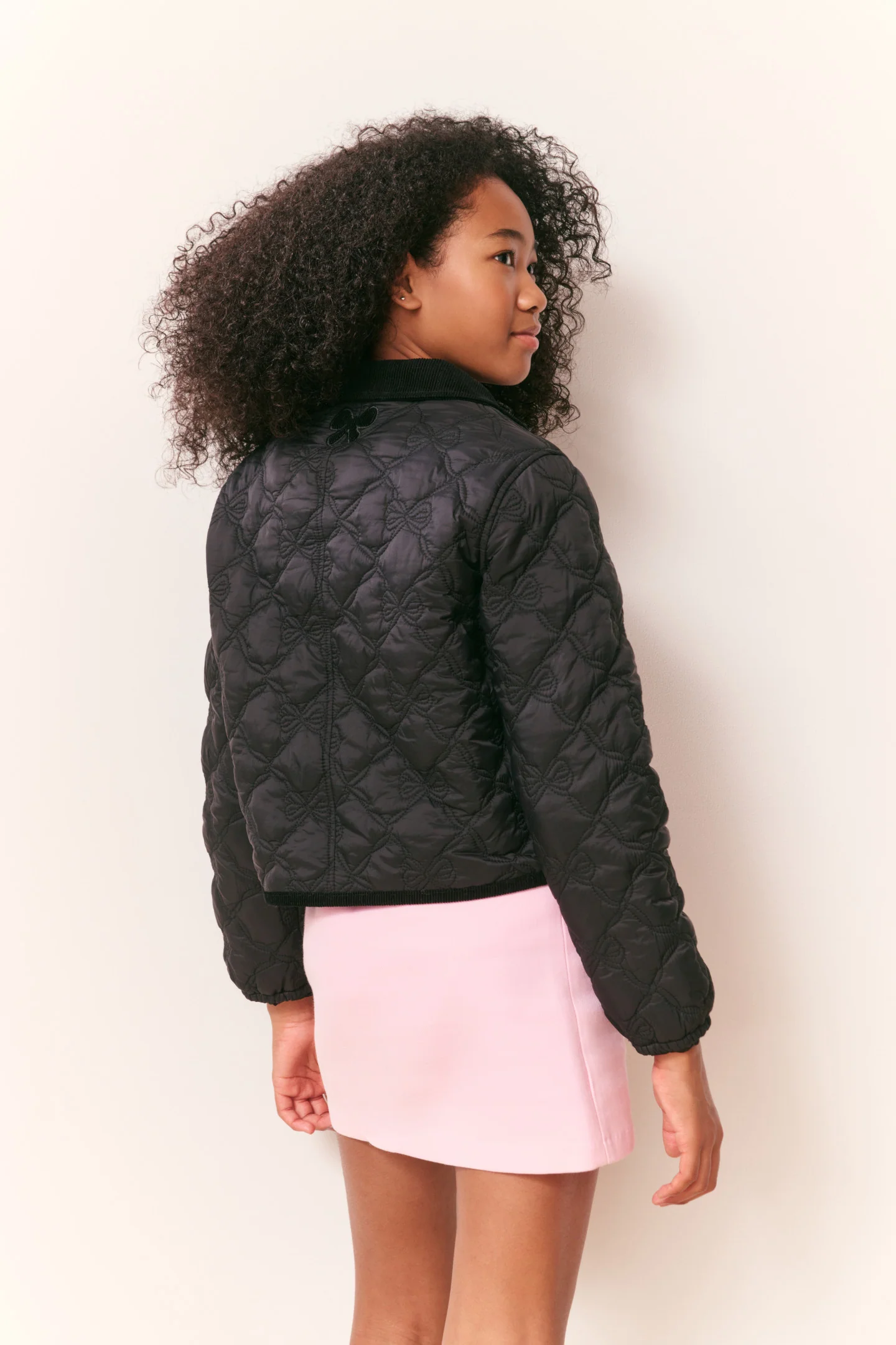 Girls Aubrina Quilted Bow Jacket - Image 3