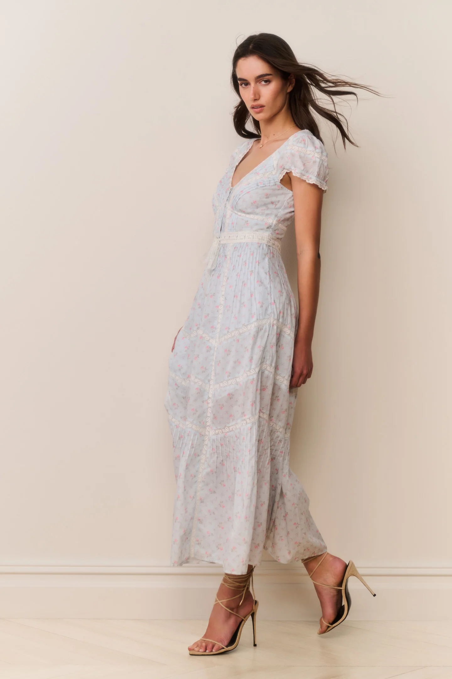 Aurela Floral Cotton Midi Dress - Image 4
