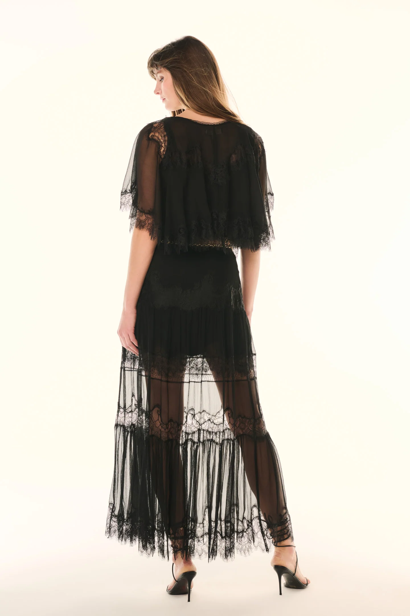Aureline Silk Lace Pleated Maxi Skirt - Image 5
