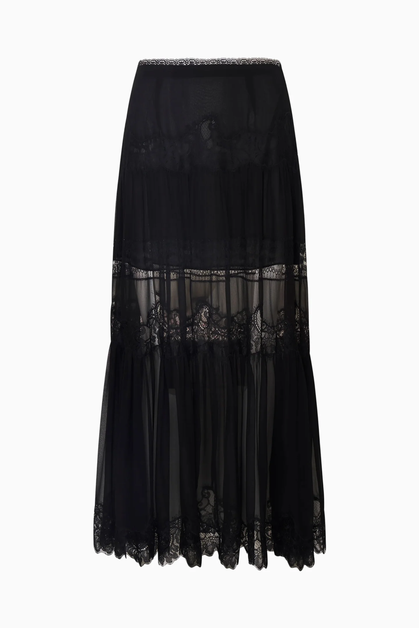 Aureline Silk Lace Pleated Maxi Skirt - Image 6