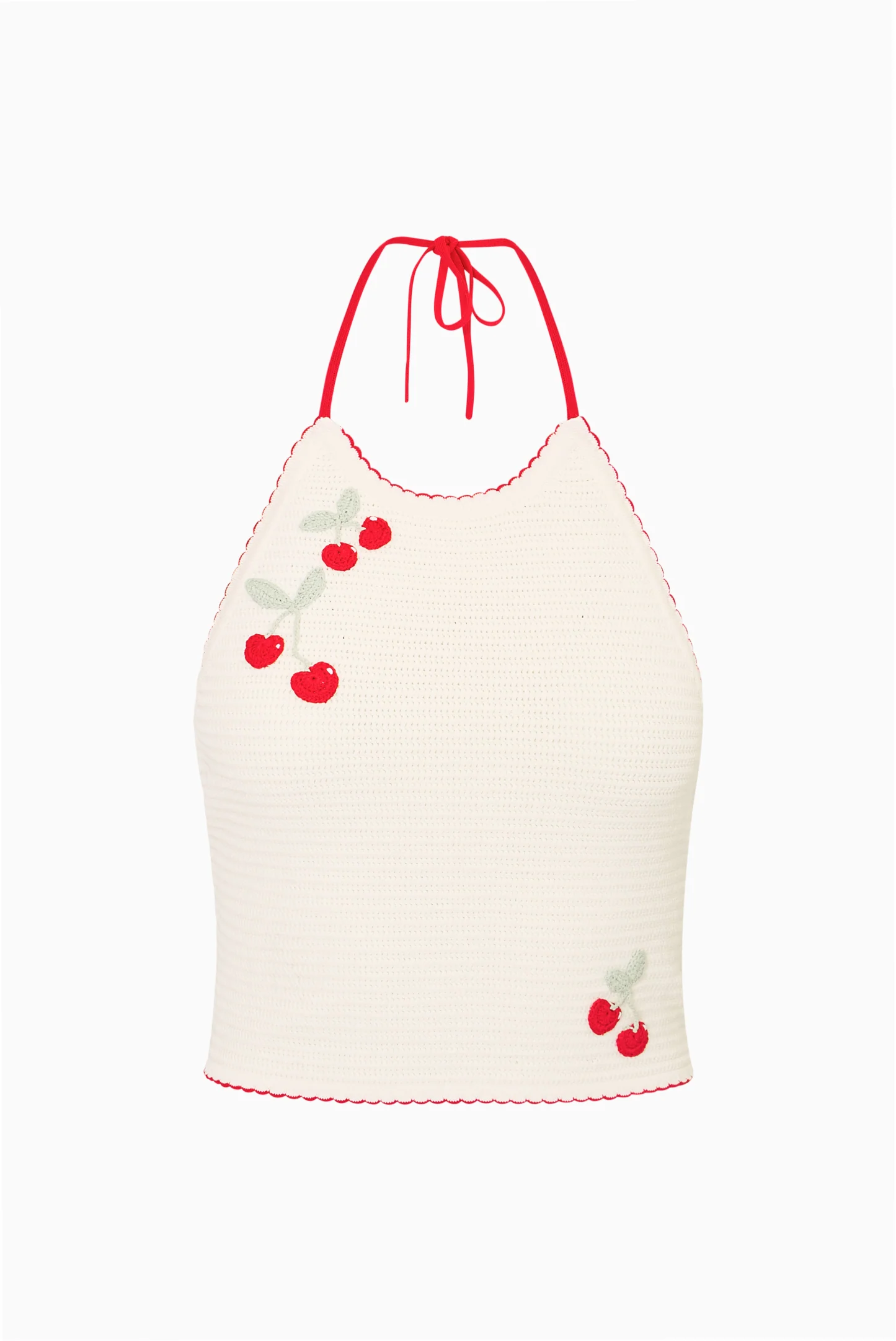 Avanyah Cherry Crochet Halter Top - Image 3