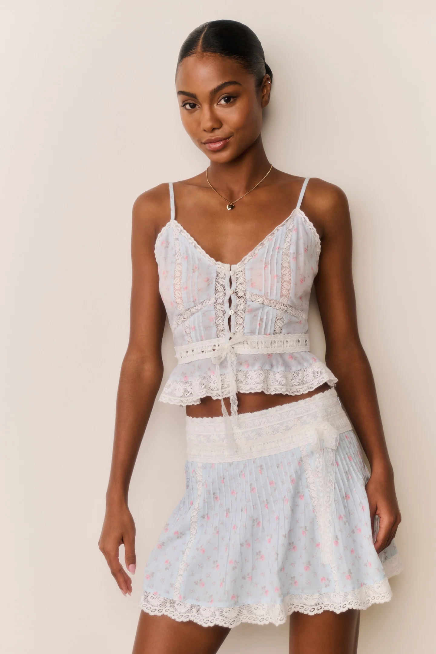 Avra Floral Cotton Peplum Cami - Image 2
