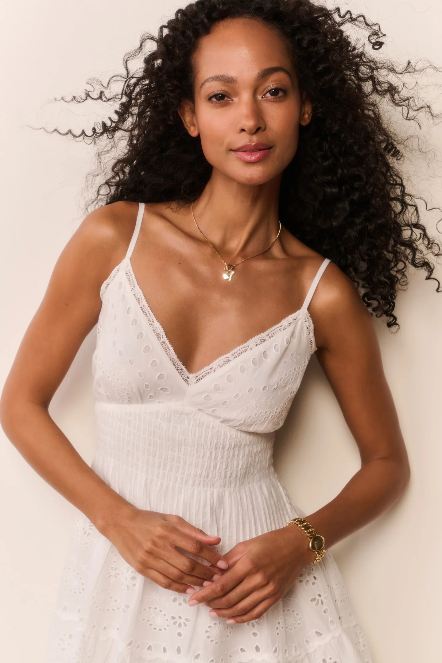 Azar Cotton Bandana Eyelet Mini Dress - Image 4