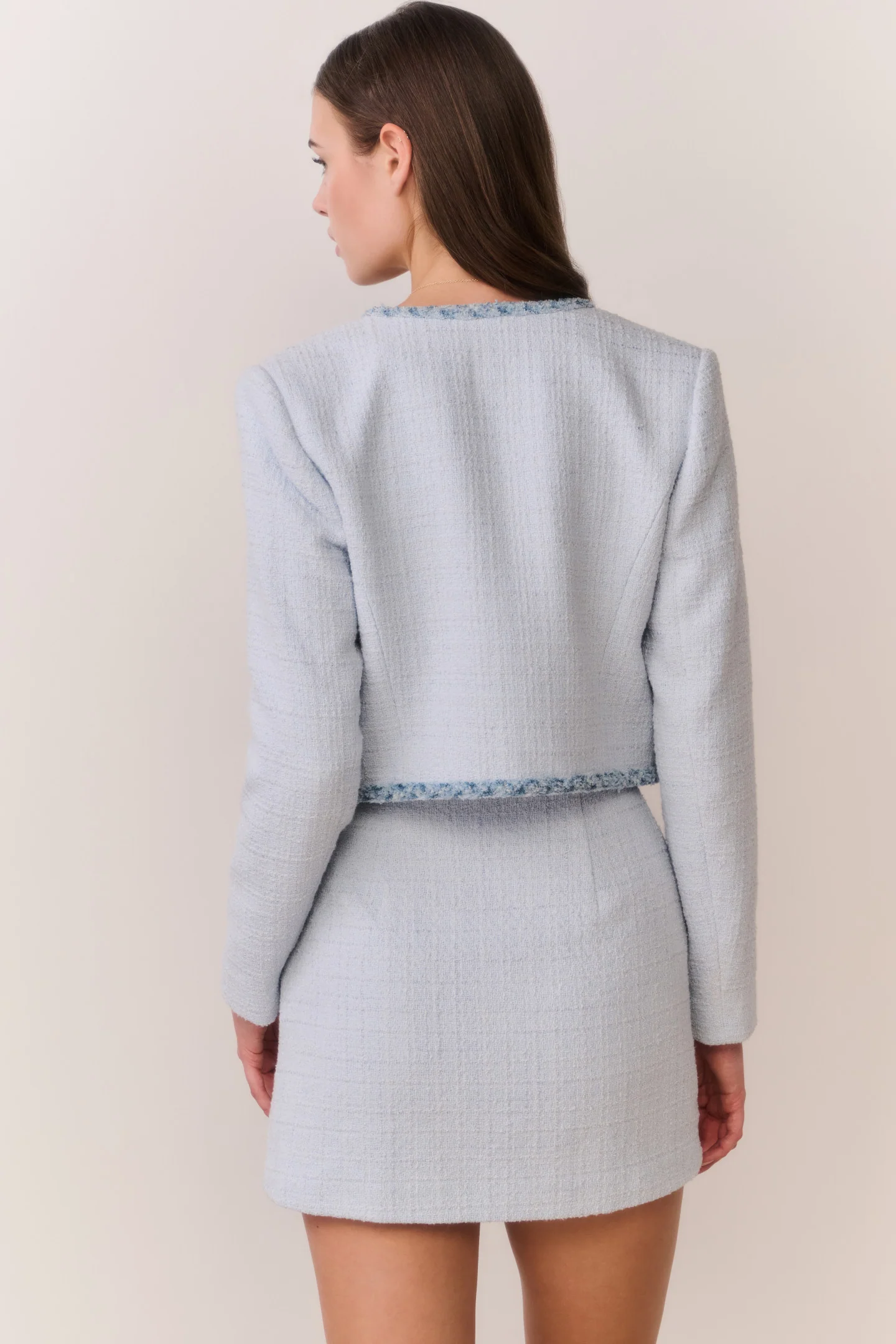 Azula Denim-Trimmed Tweed Jacket - Image 5