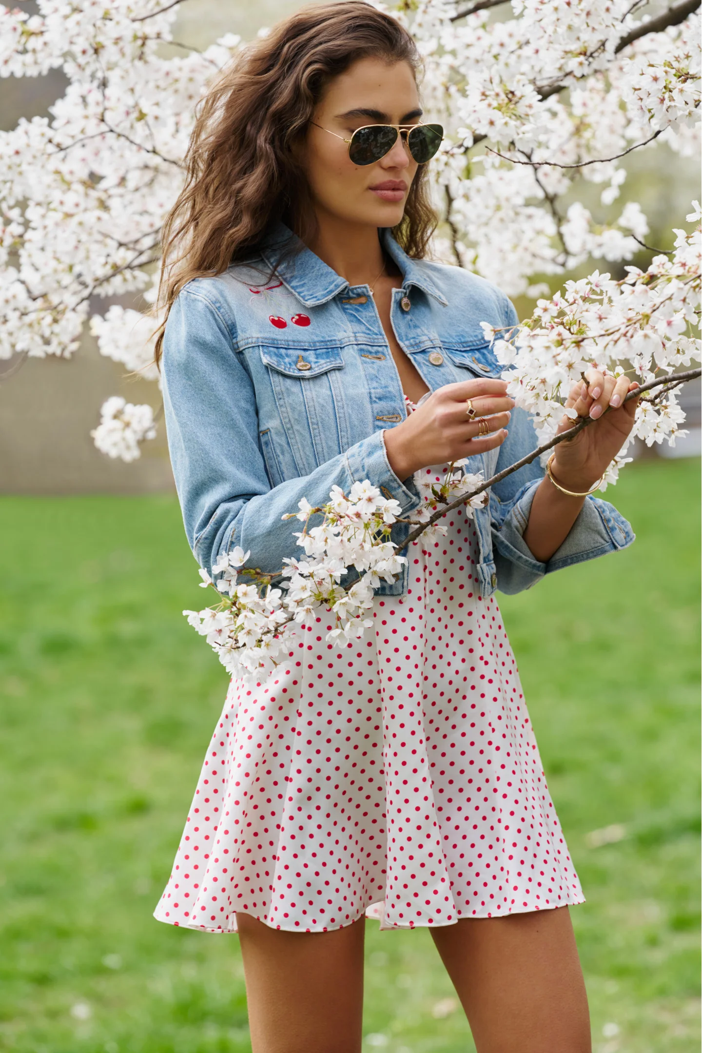 Bardot Cherry Denim Jacket - Image 5