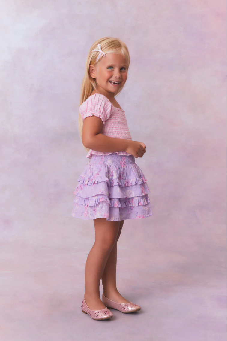 Girls Billie Heirloom Print Skirt - HIBISCUS - Image 3
