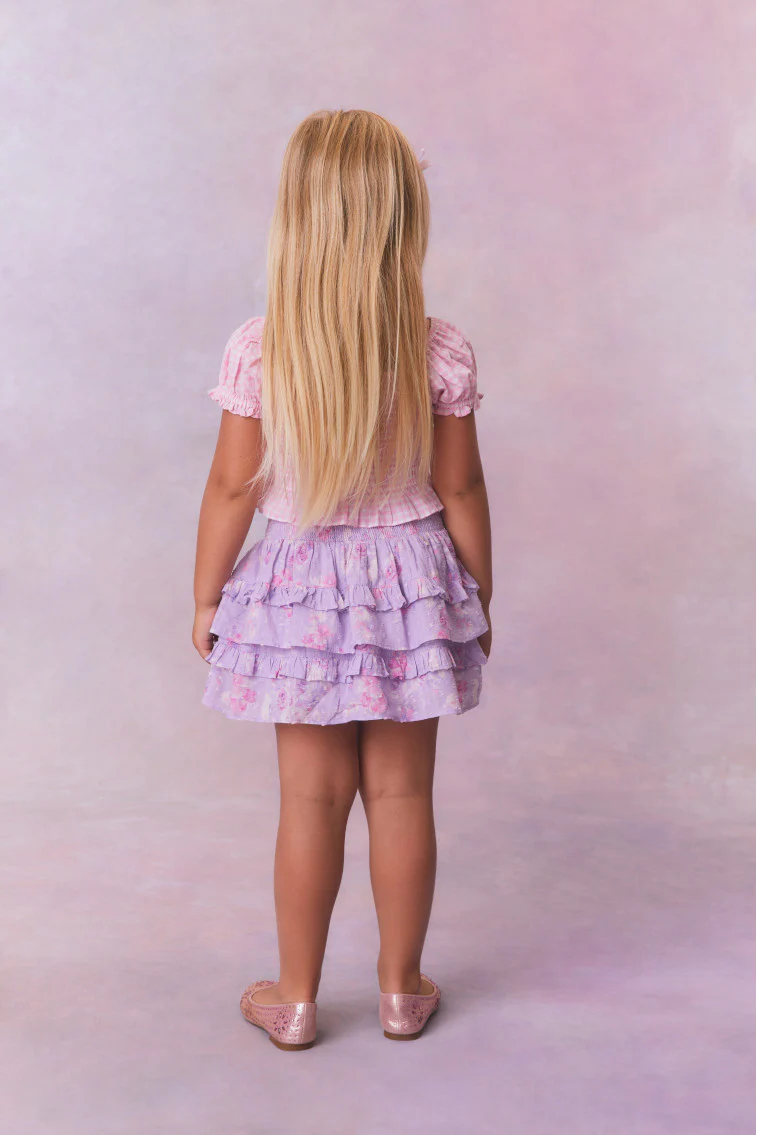 Girls Billie Heirloom Print Skirt - HIBISCUS - Image 4