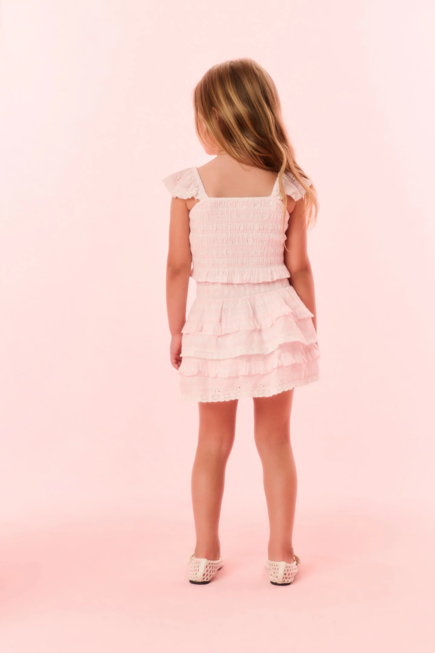 Girls Billie Eyelet Gingham Skirt - Image 5
