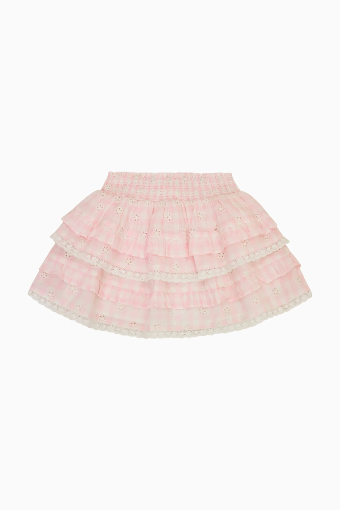 Girls Billie Eyelet Gingham Skirt - Image 6