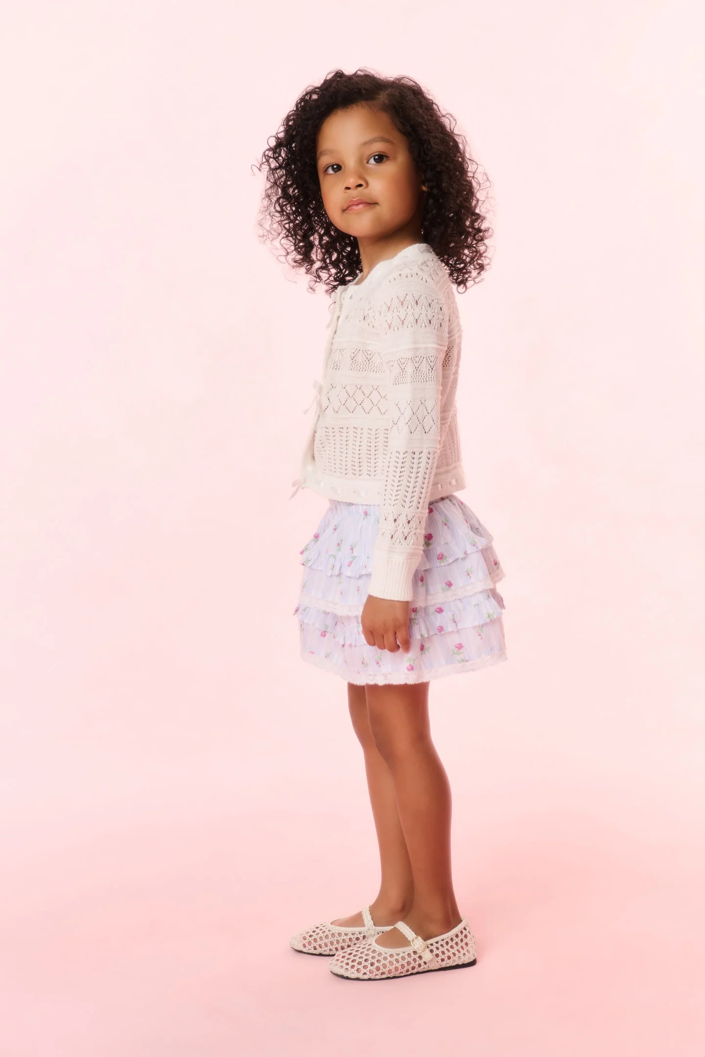 Girls Billie Floral Striped Skirt - Image 3