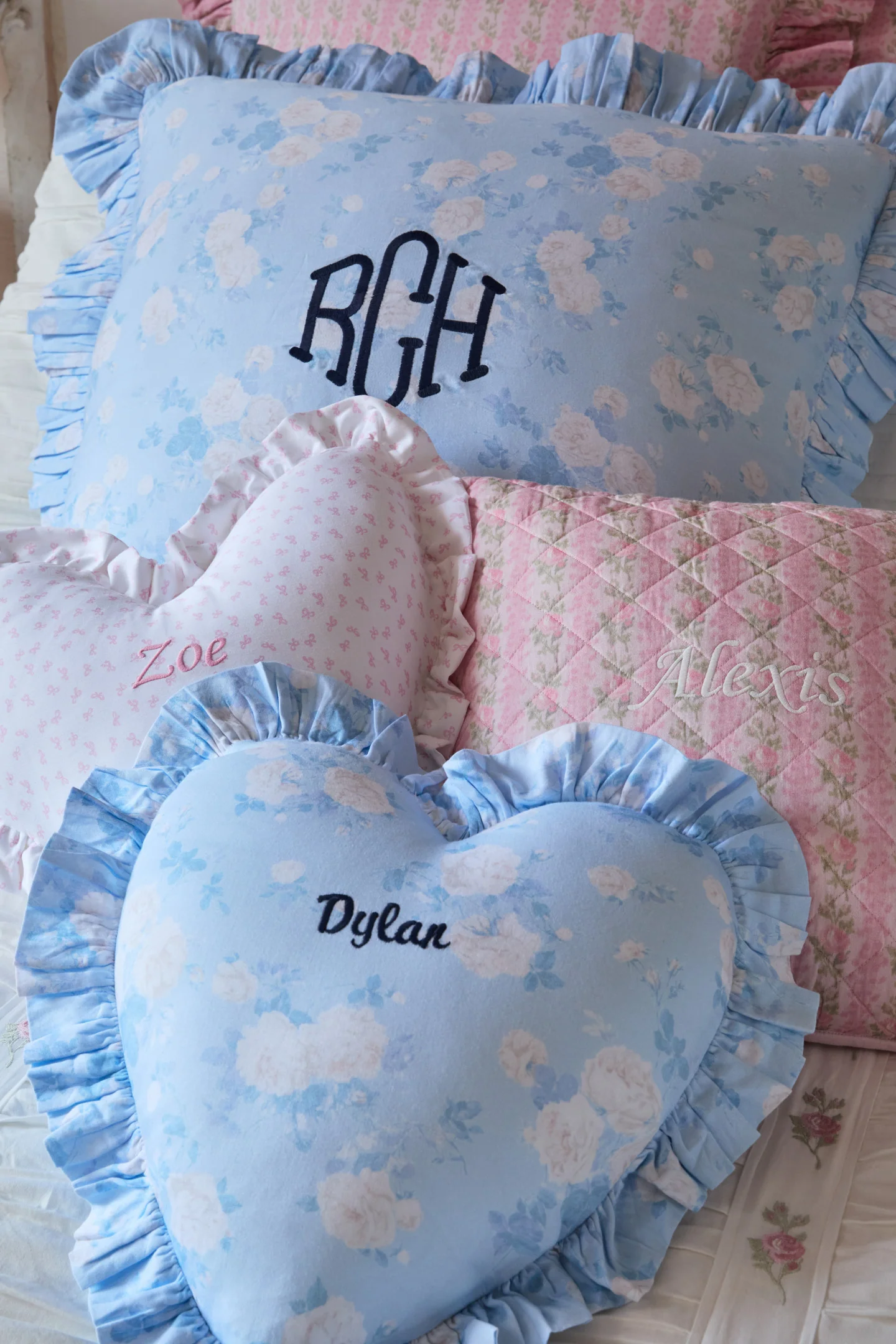 Boheme Ruffle Heart Pillow - Image 3