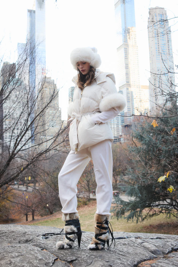 LoveShackFancy x MAX&MOI Robin Wool-Cashmere Jogger - WHITE - Image 2