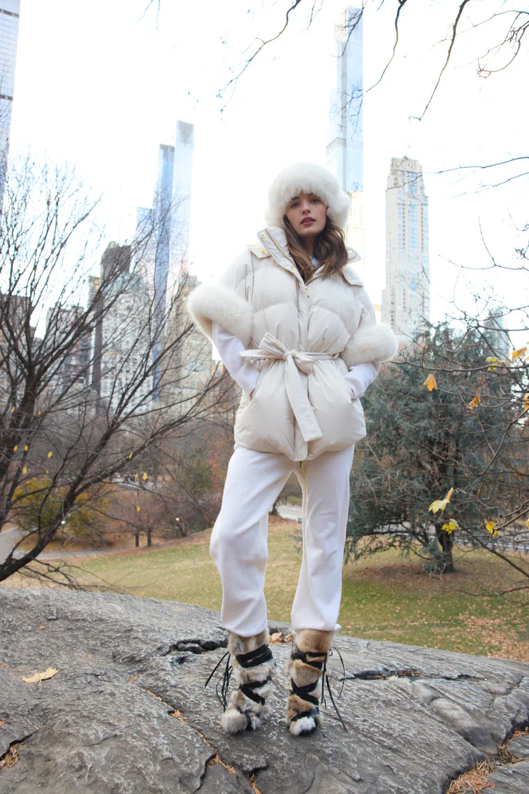 LoveShackFancy x MAX&MOI Robin Wool-Cashmere Jogger - WHITE - Image 4