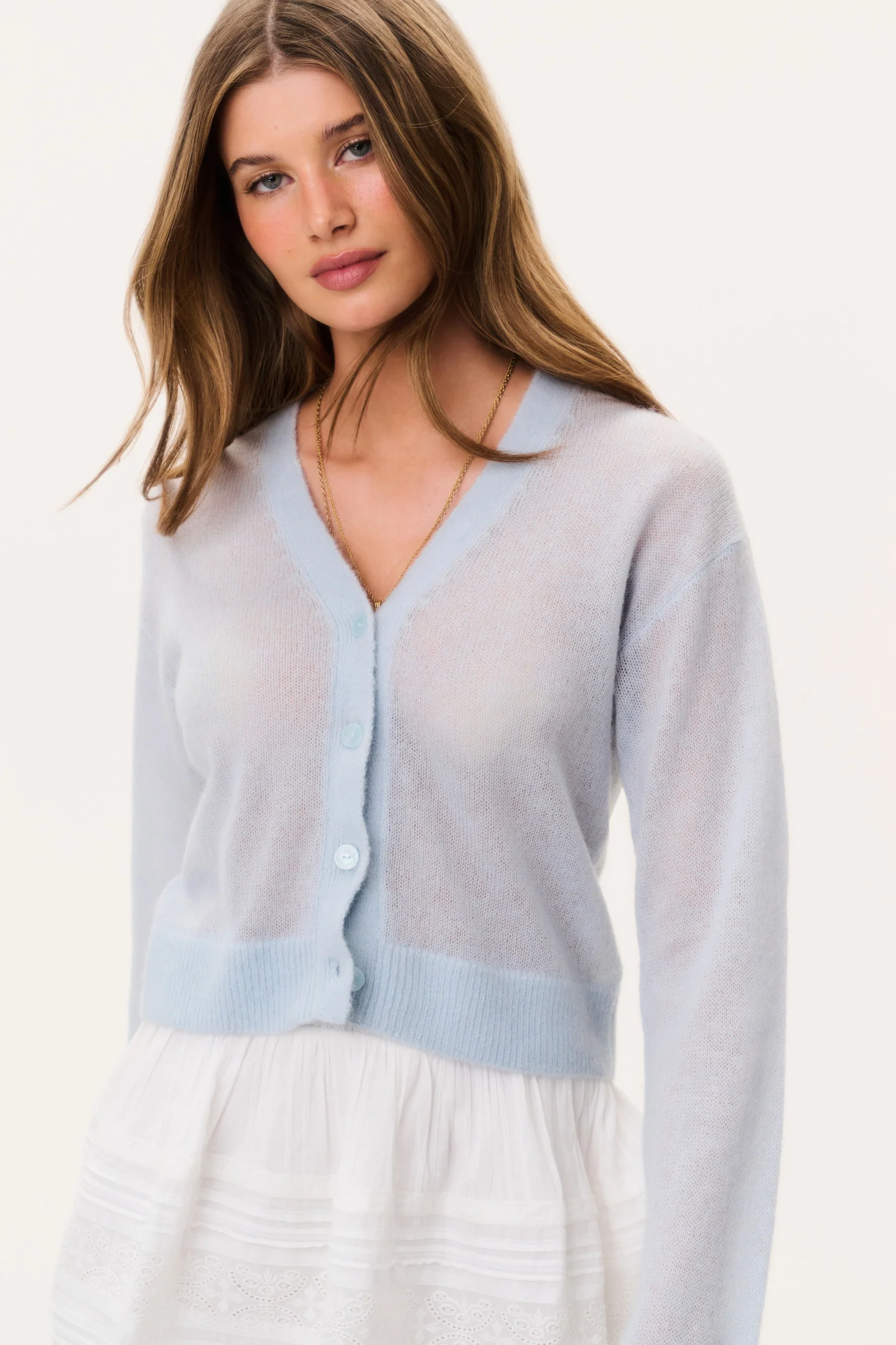 Breckie Sheer Alpaca Cardigan - Image 2