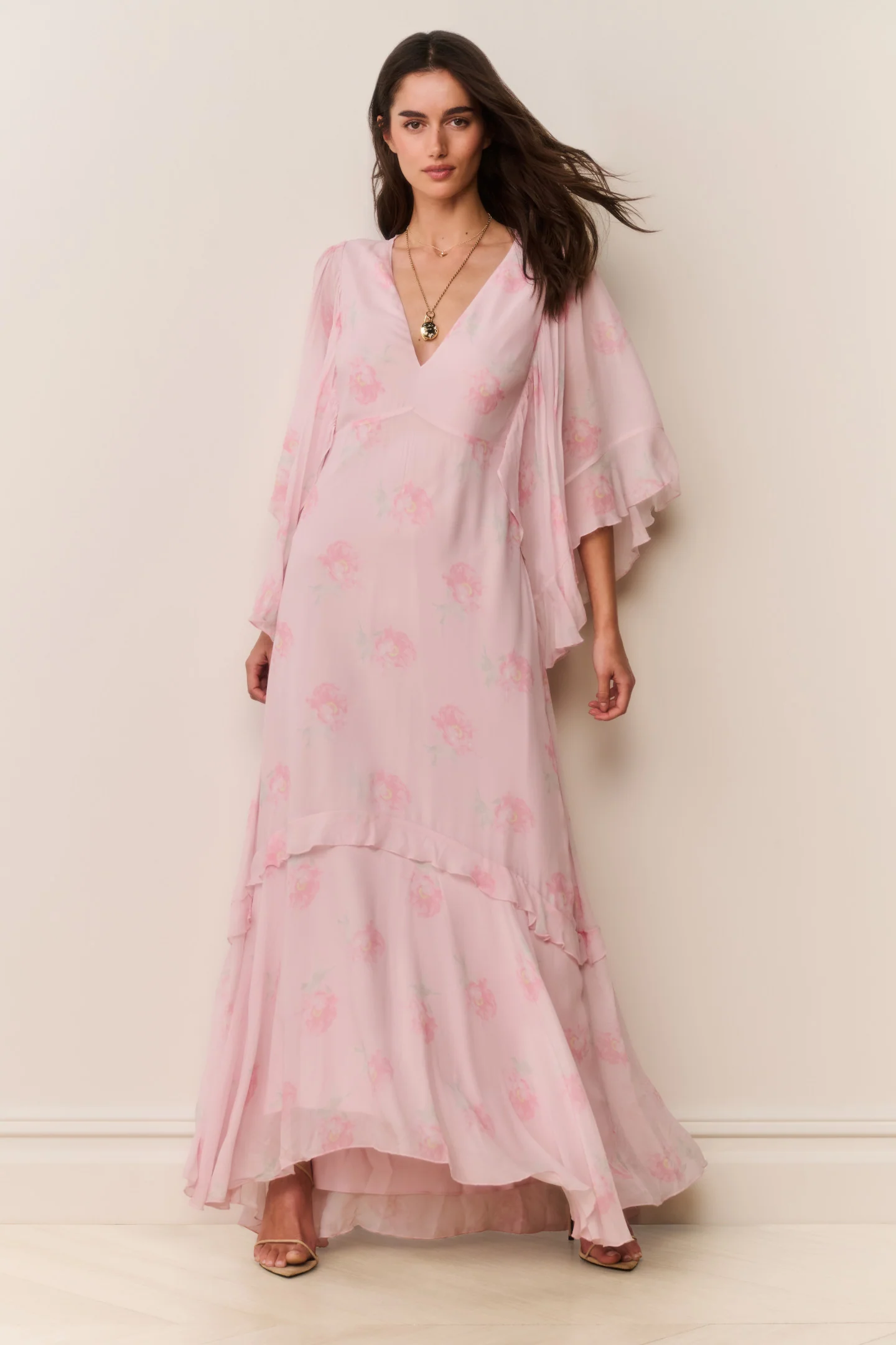 Brinley Floral Chiffon Maxi Dress - Image 3