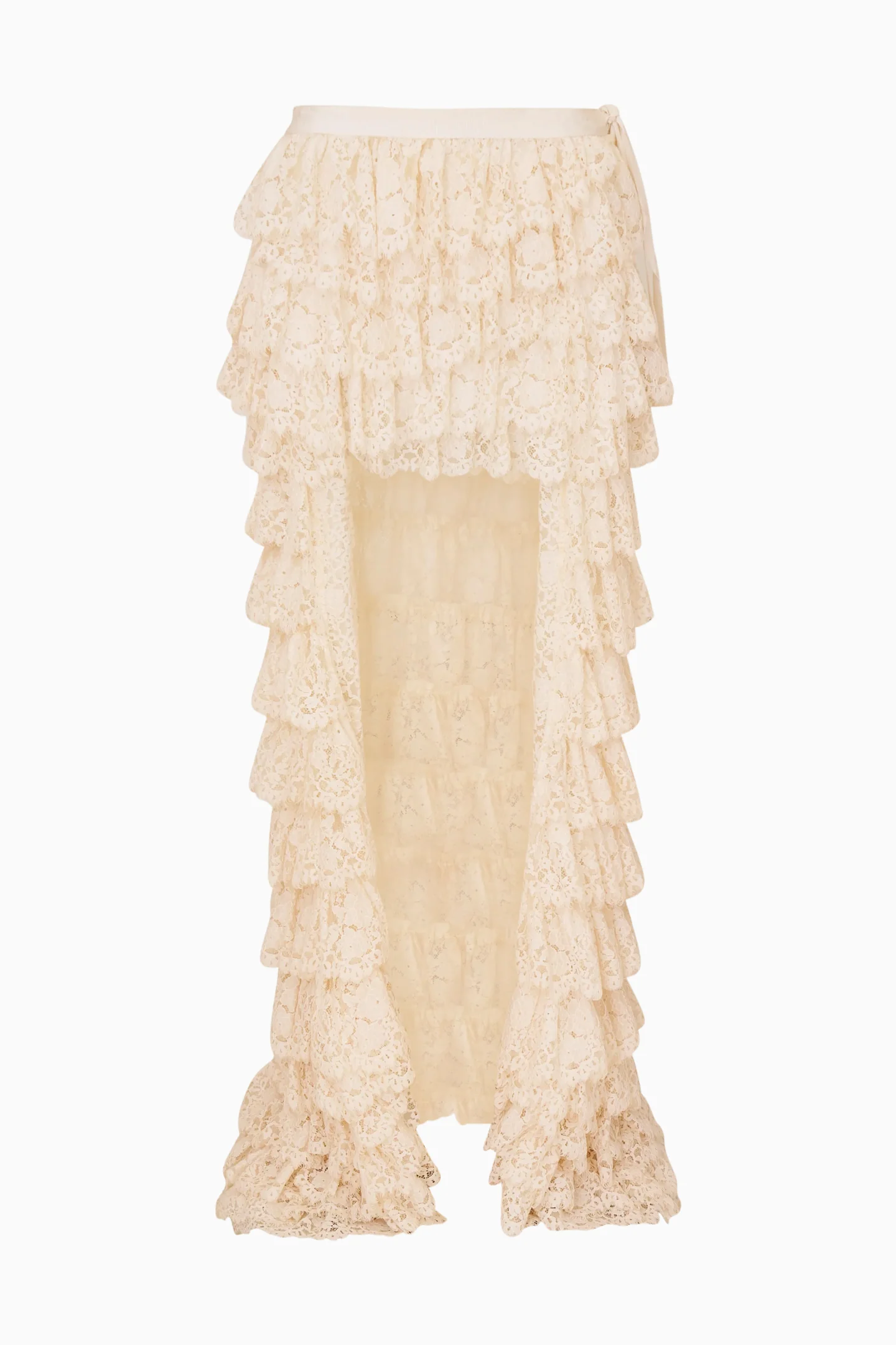 Camilia Lace Ruffle High-Low Skirt - Image 8