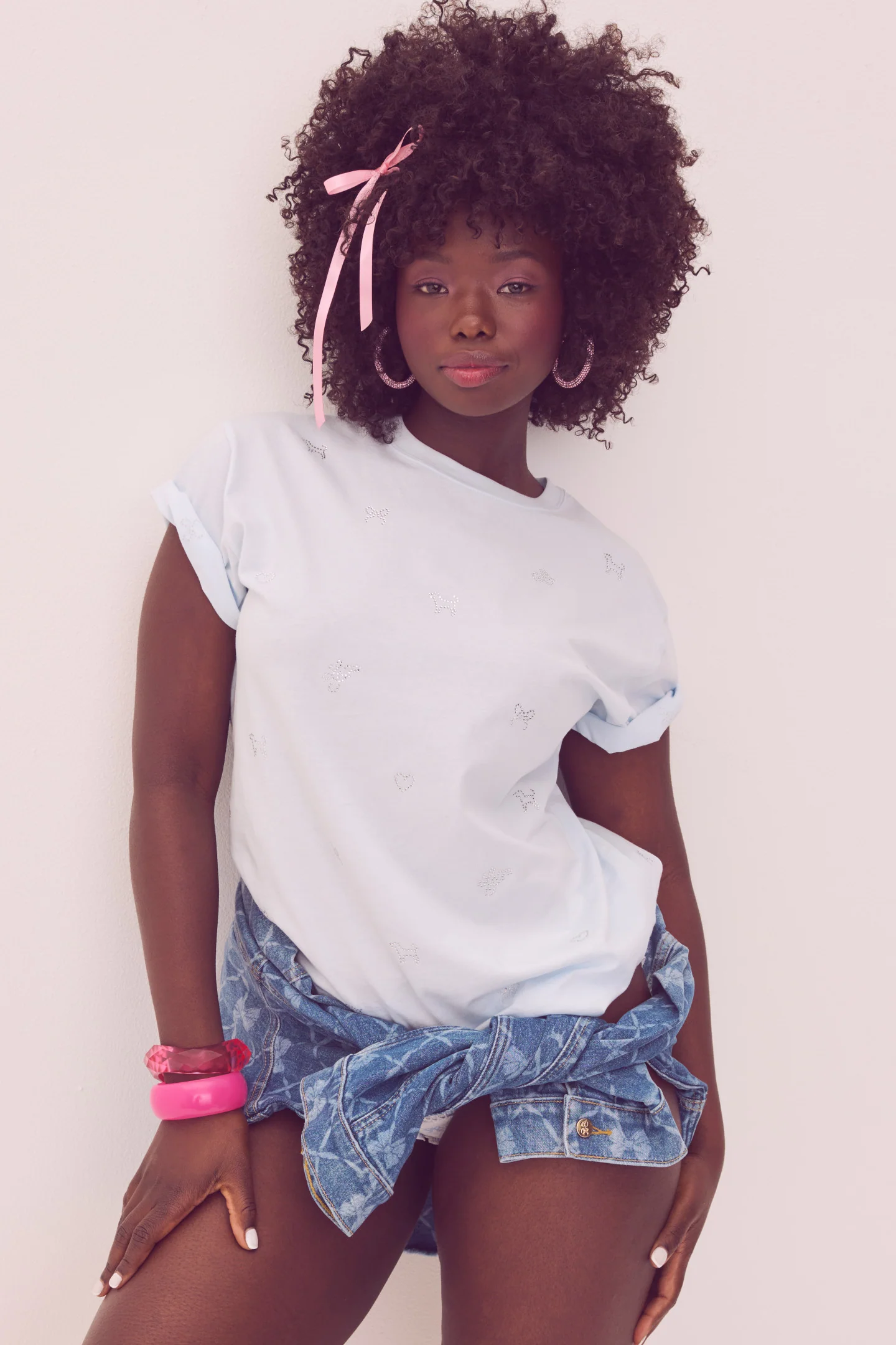 PINK x LoveShackFancy Campus Cotton Tee - Image 5