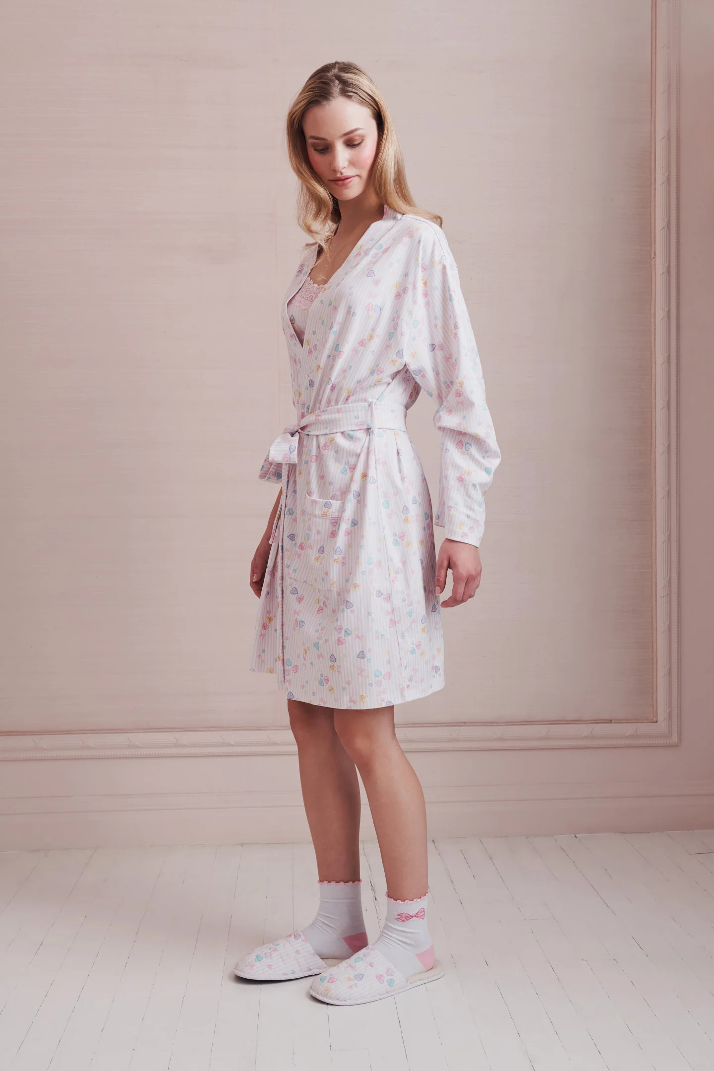 LoveShackFancy x Roller Rabbit Heart Stripe Blake Robe - Image 4