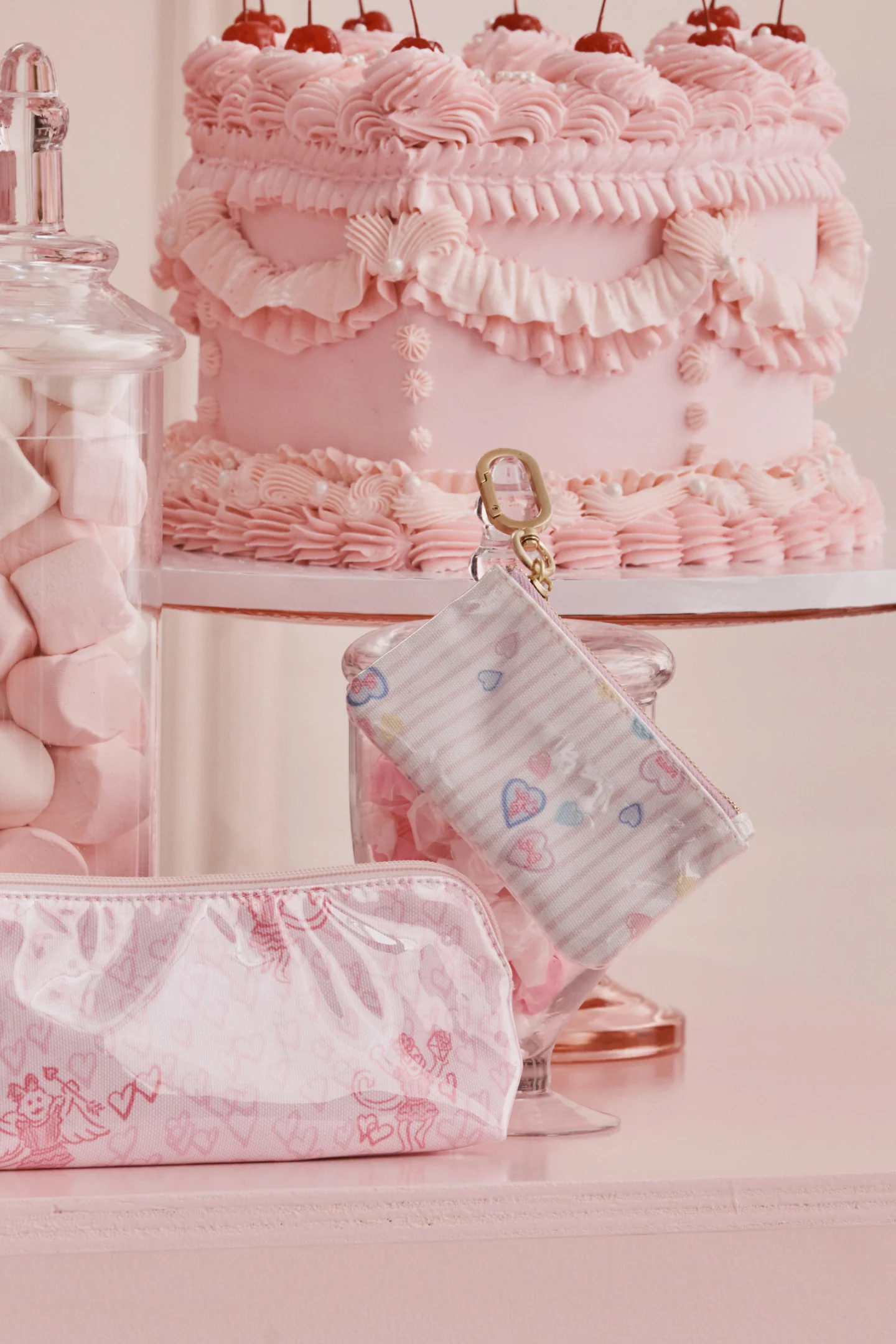 LoveShackFancy x Roller Rabbit Heart Stripe Coin Purse - Image 2