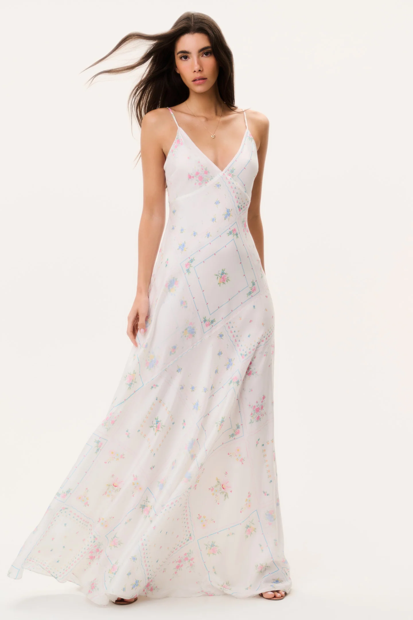 Castilla Silk Patchwork Maxi Dress - Image 3