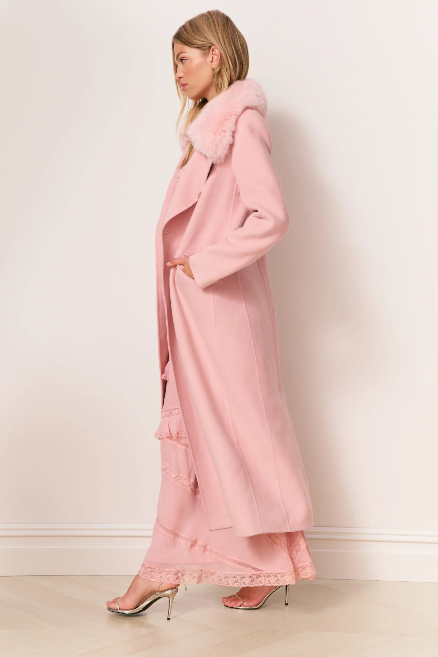 Char Faux Fur Collar Wool Coat - Image 7