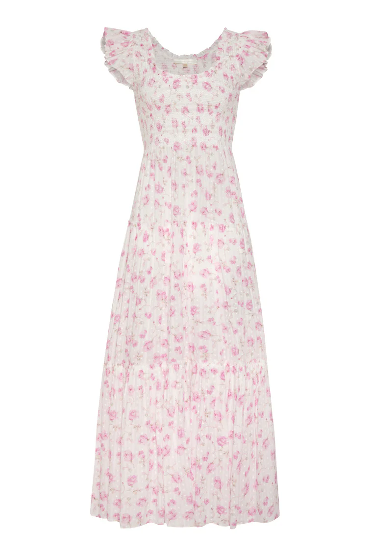 Chessie Fragrance Print Cotton Maxi Dress - STERLING DUSK - Image 6
