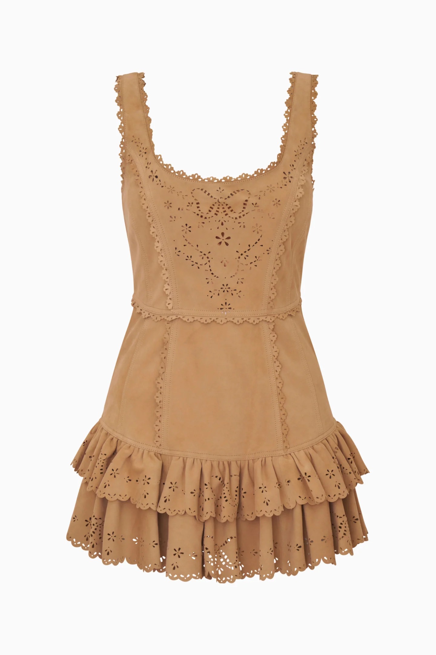 Chrysanthe Suede Eyelet Mini Dress - Image 8
