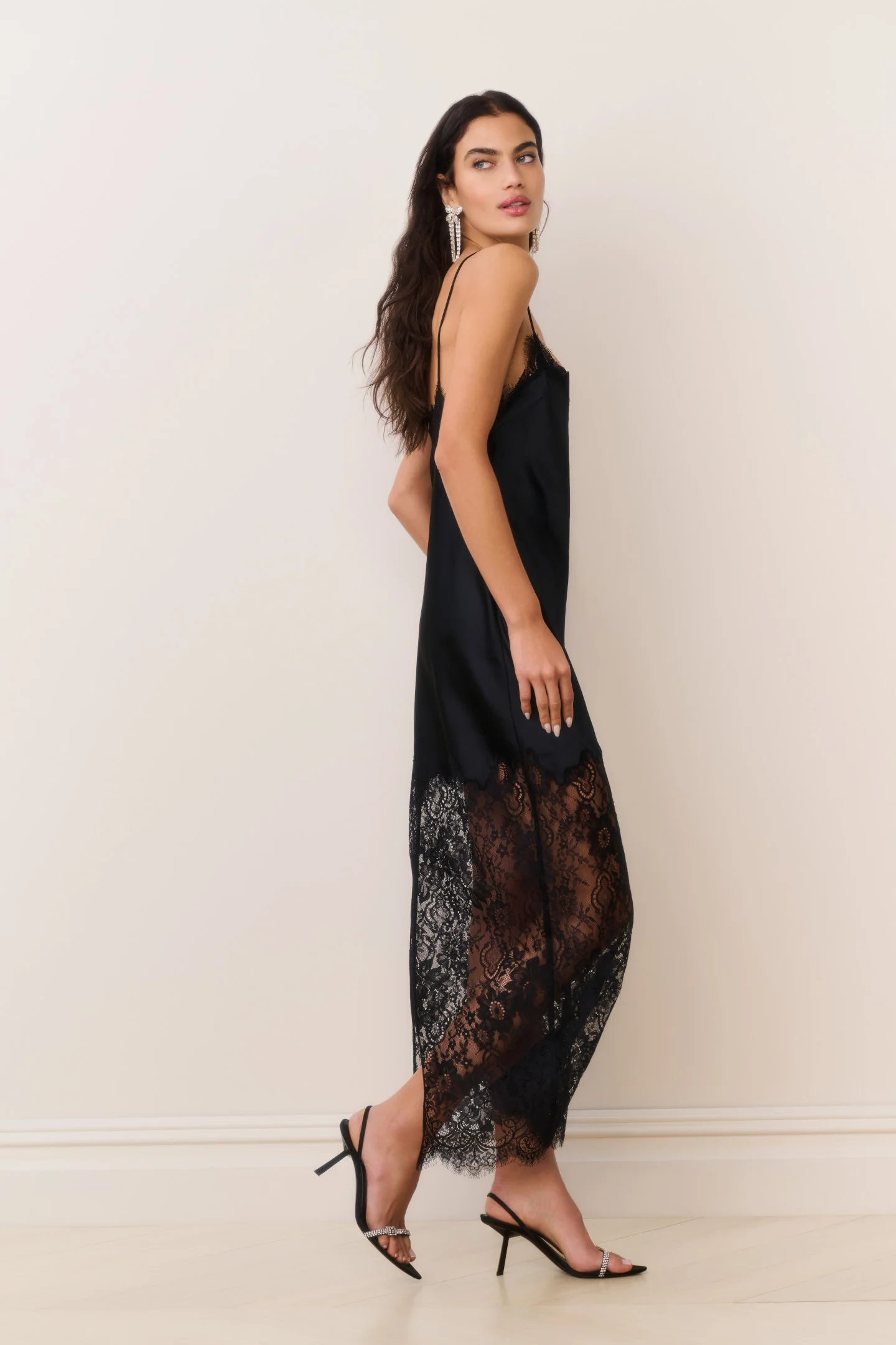 Circe Satin Lace Maxi Dress - Image 5