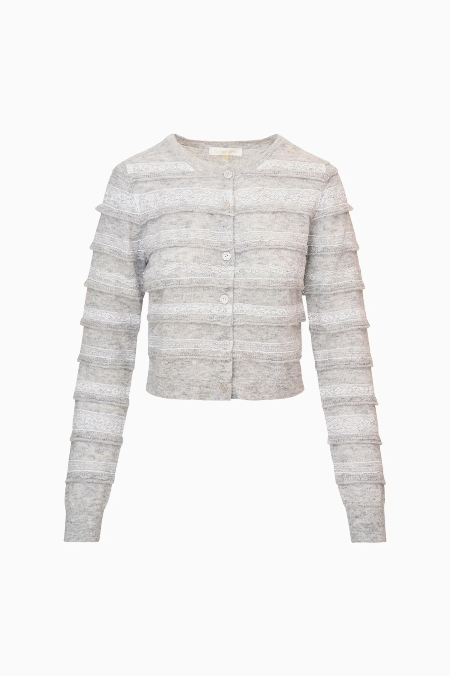 Claralise Alpaca-Blend Lace Stripe Cardigan - Image 4