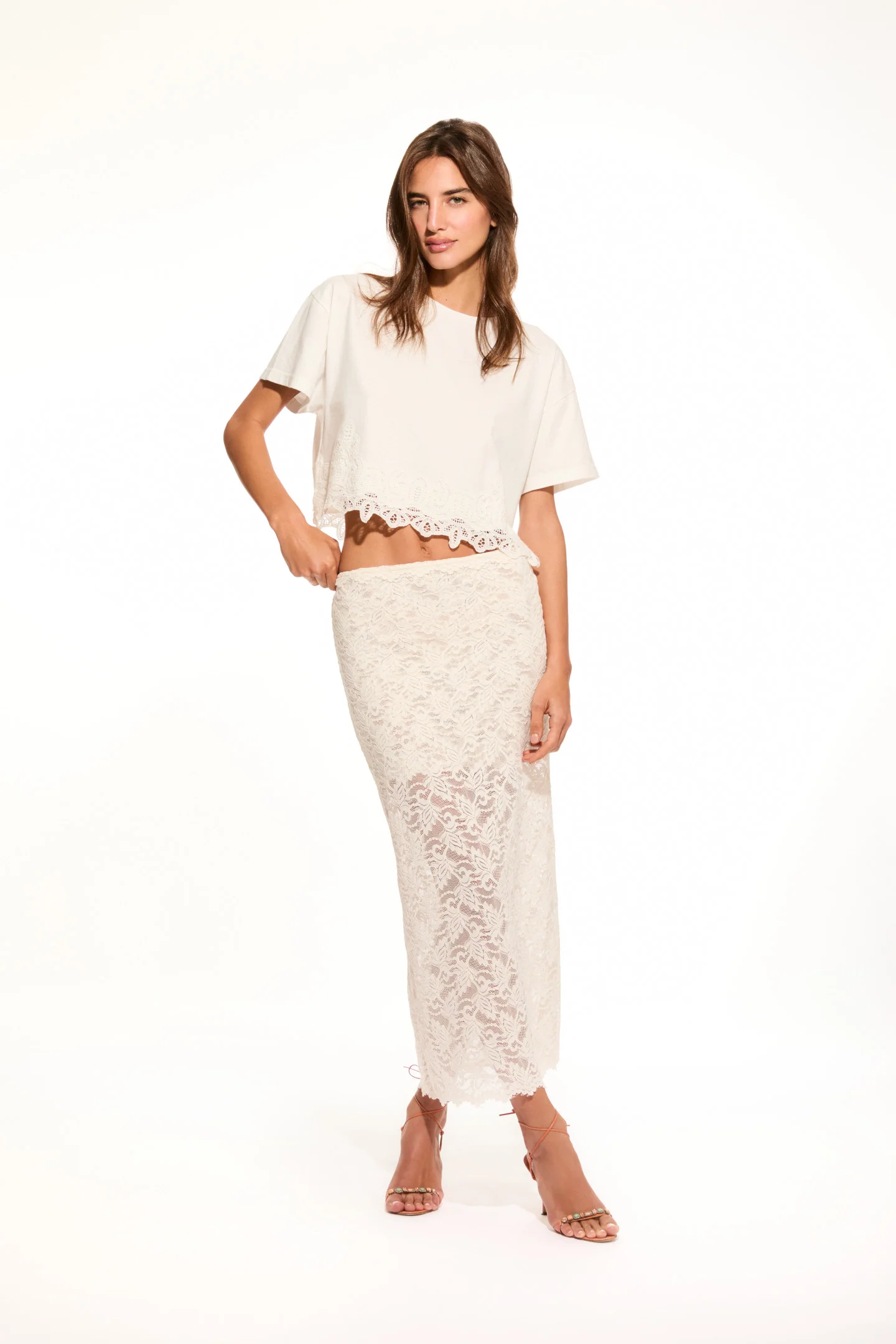 Clooney Stretch Lace Maxi Skirt - Image 2