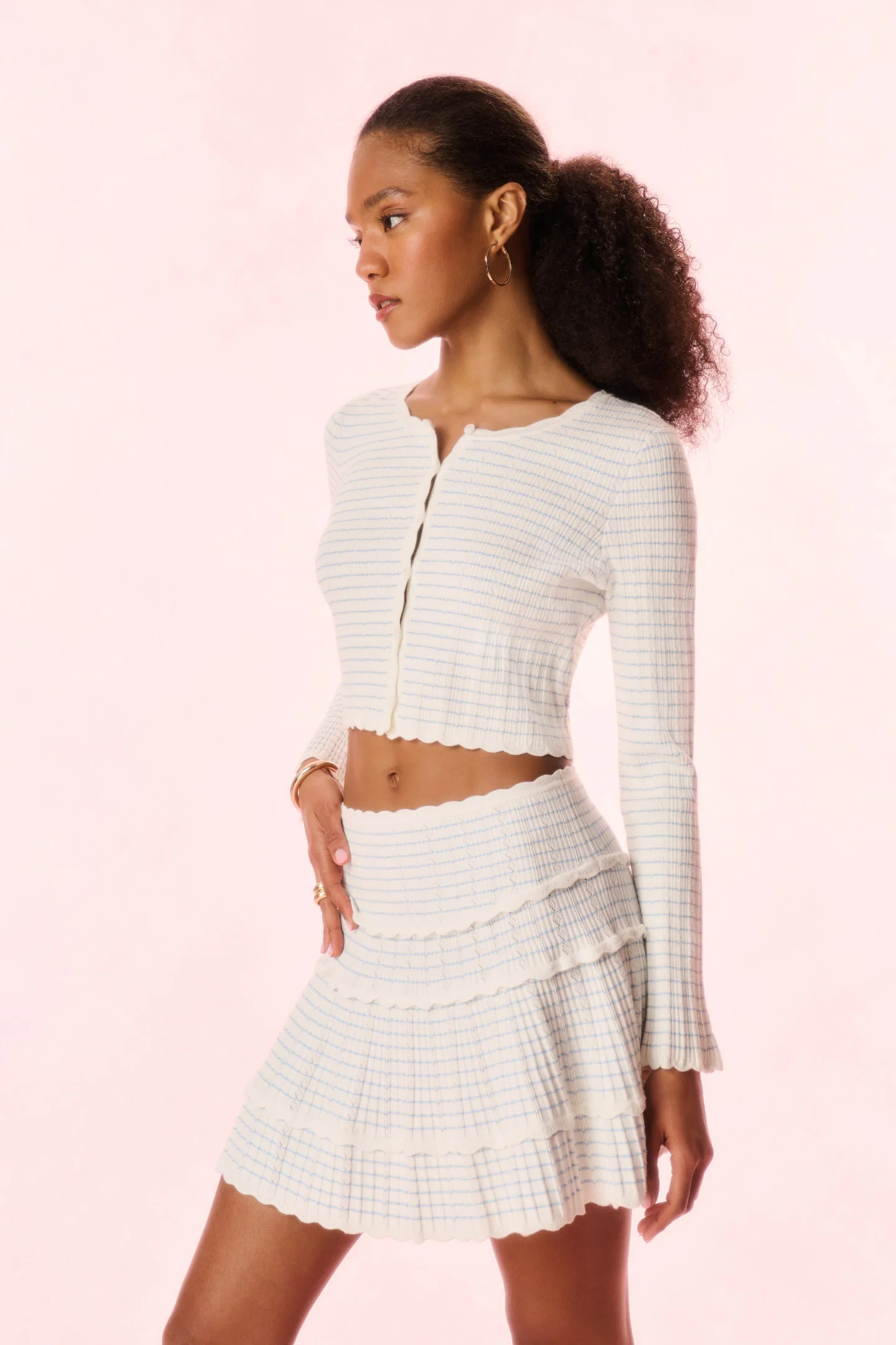 Colella Striped Stretch Knit Skirt - Image 2