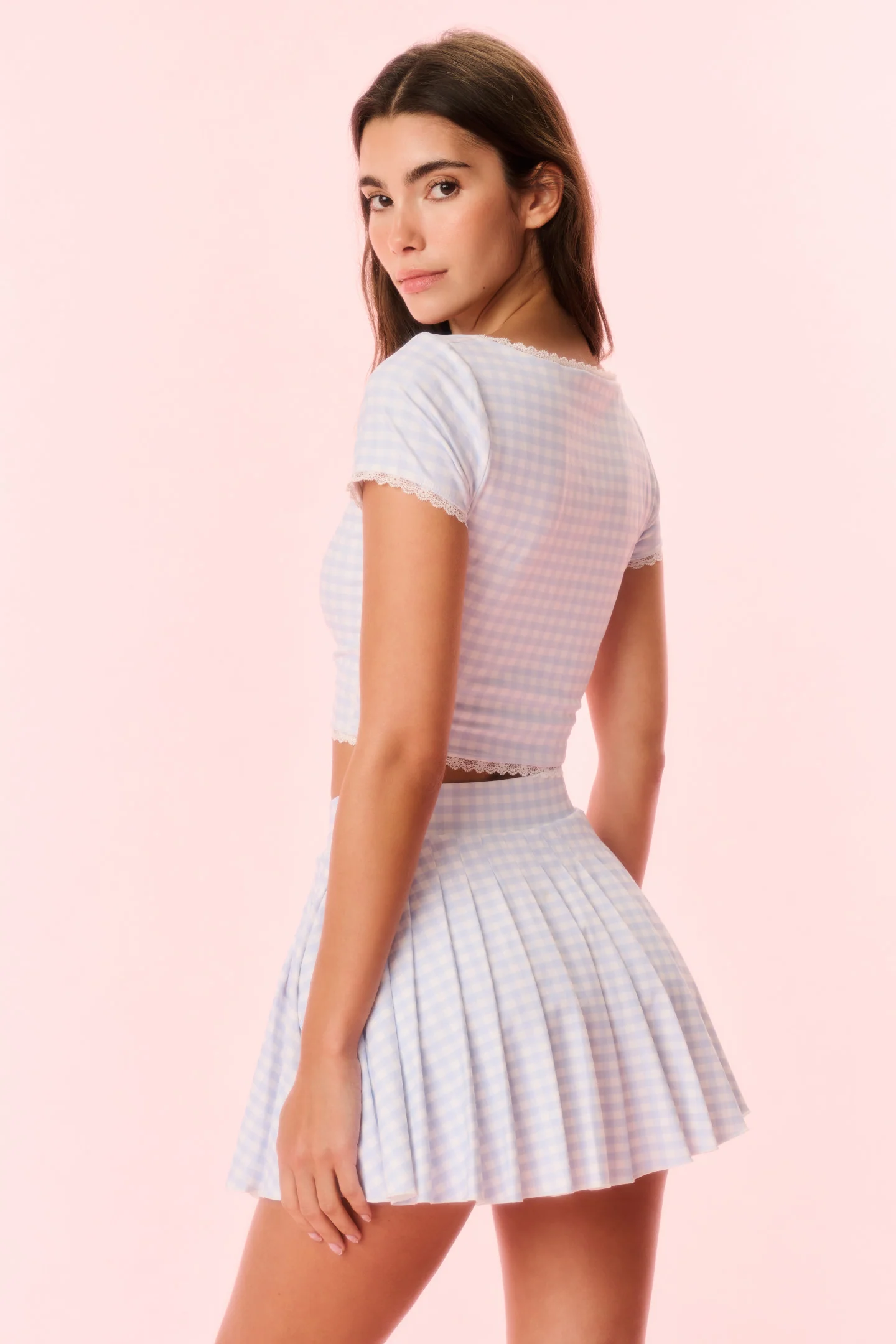 Dancia Gingham Print Active Skort - Image 4