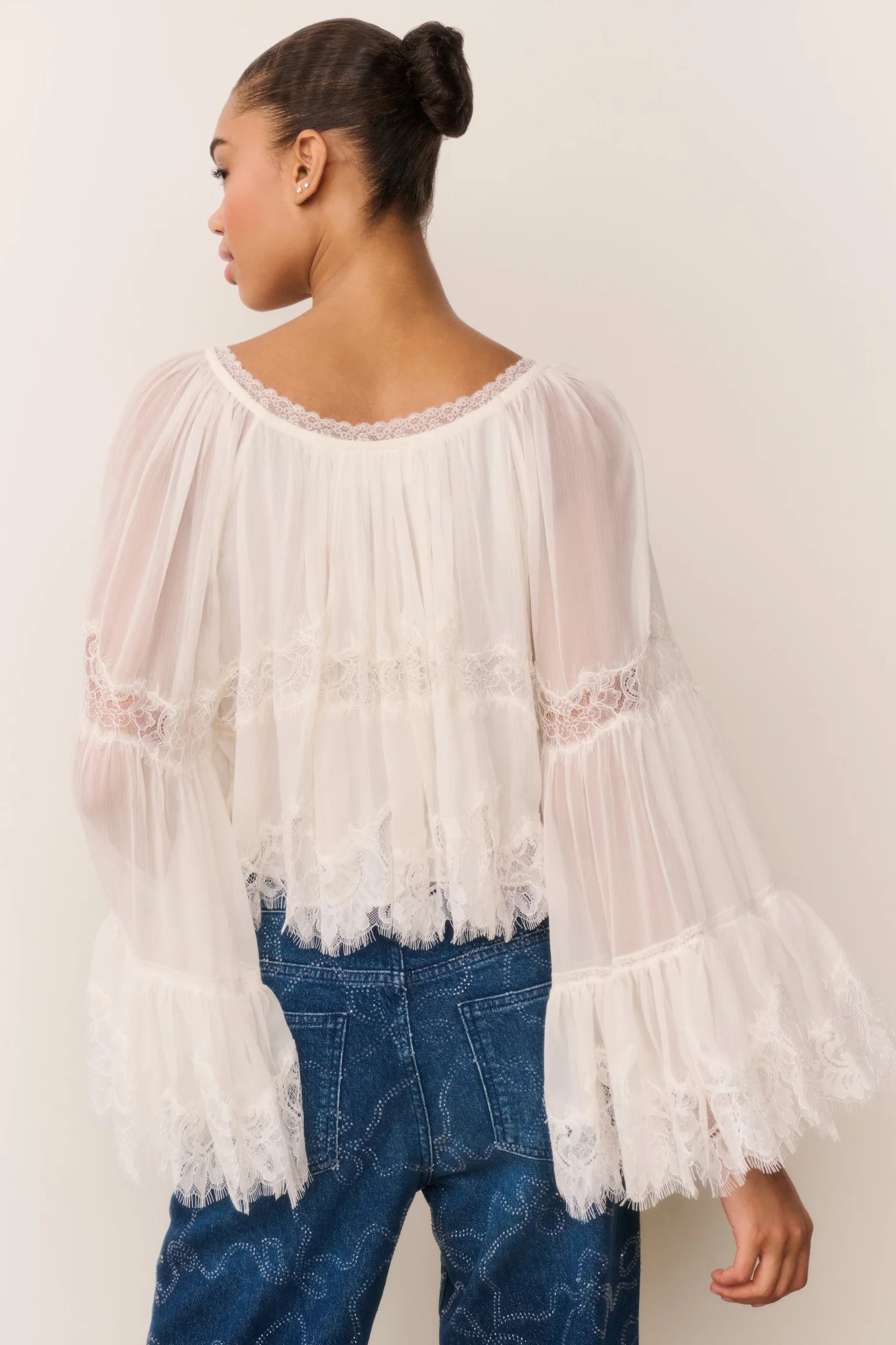 Darline Chiffon Lace Blouse - Image 7
