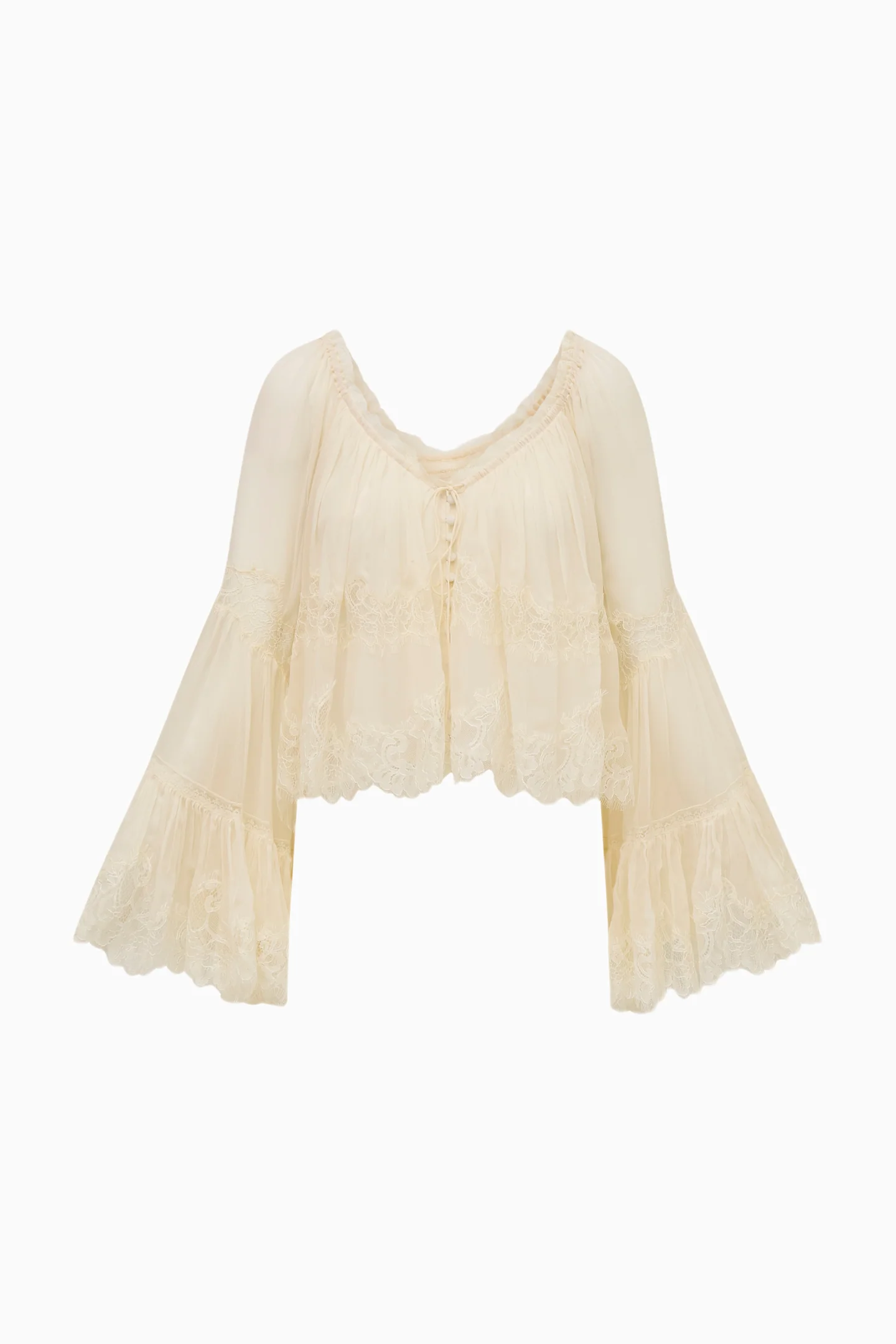 Darline Chiffon Lace Blouse - Image 8